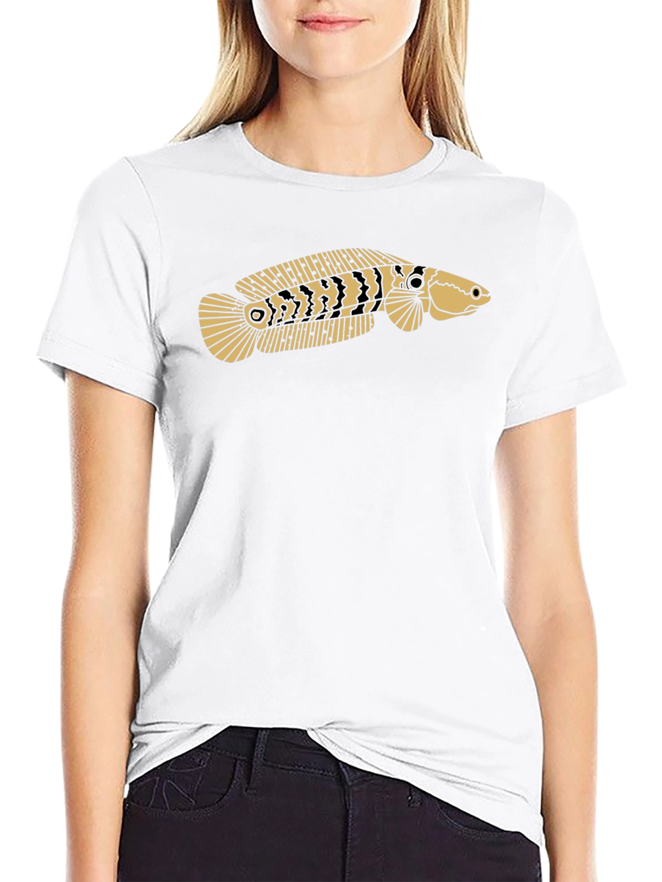 Black Snakehead Fish Graphic Tee - Black T-Shirt view 9