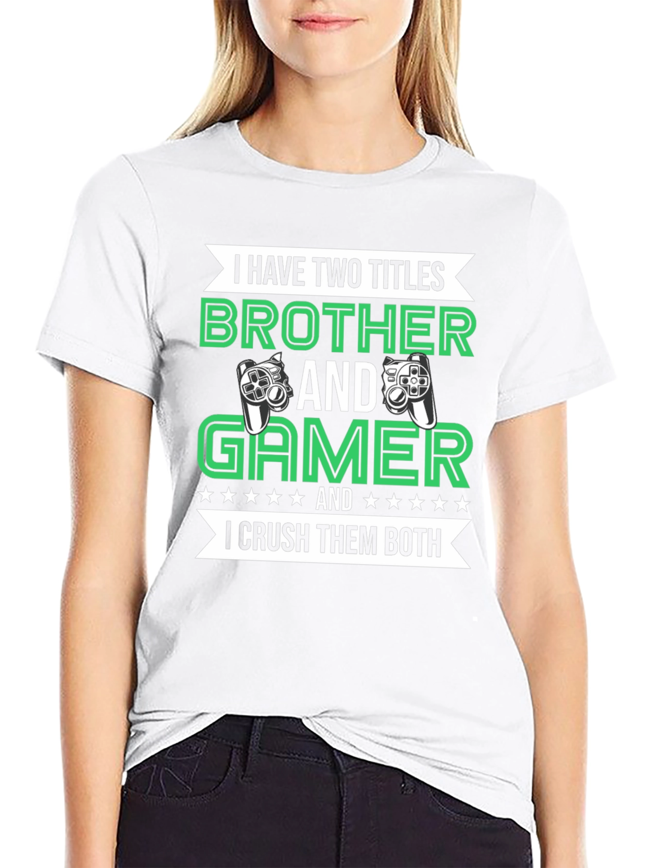 Black Brother and Gamer T-Shirt: I Crush Them Both! view 9
