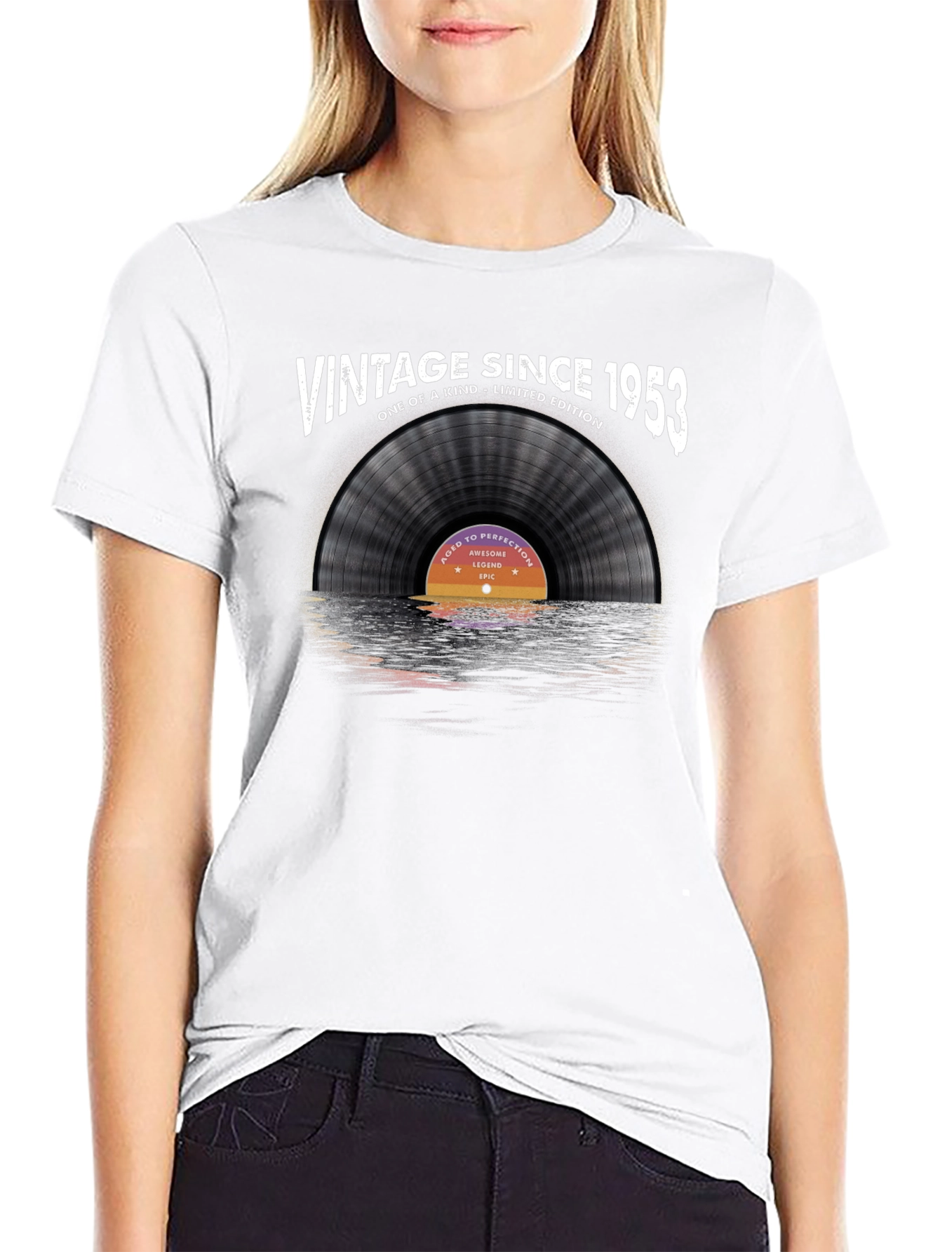 Black Vintage Since 1953 Vinyl Record T-Shirt view 9