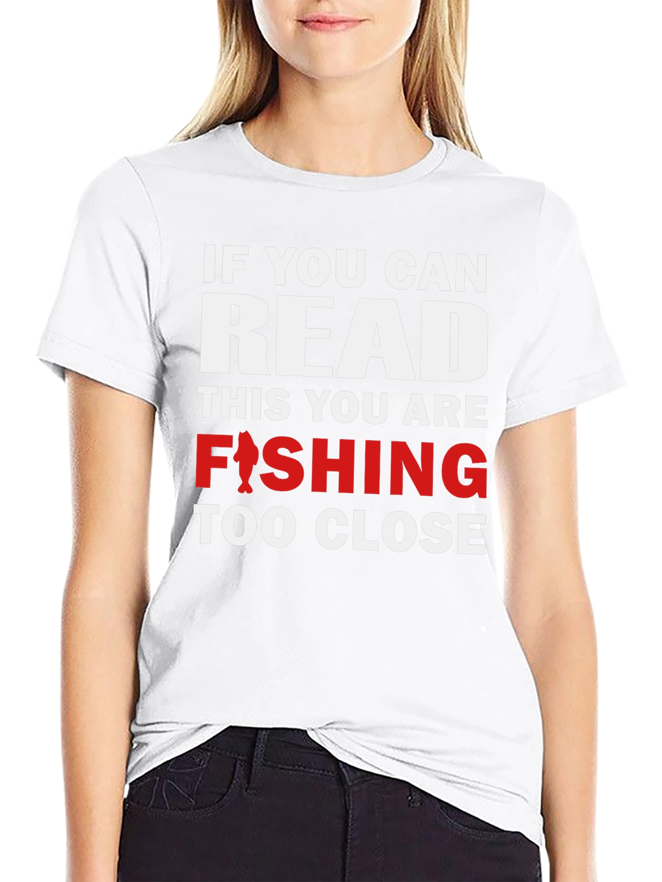 Black Fishing T-Shirt - Read This You Are Fishing Too Close view 9