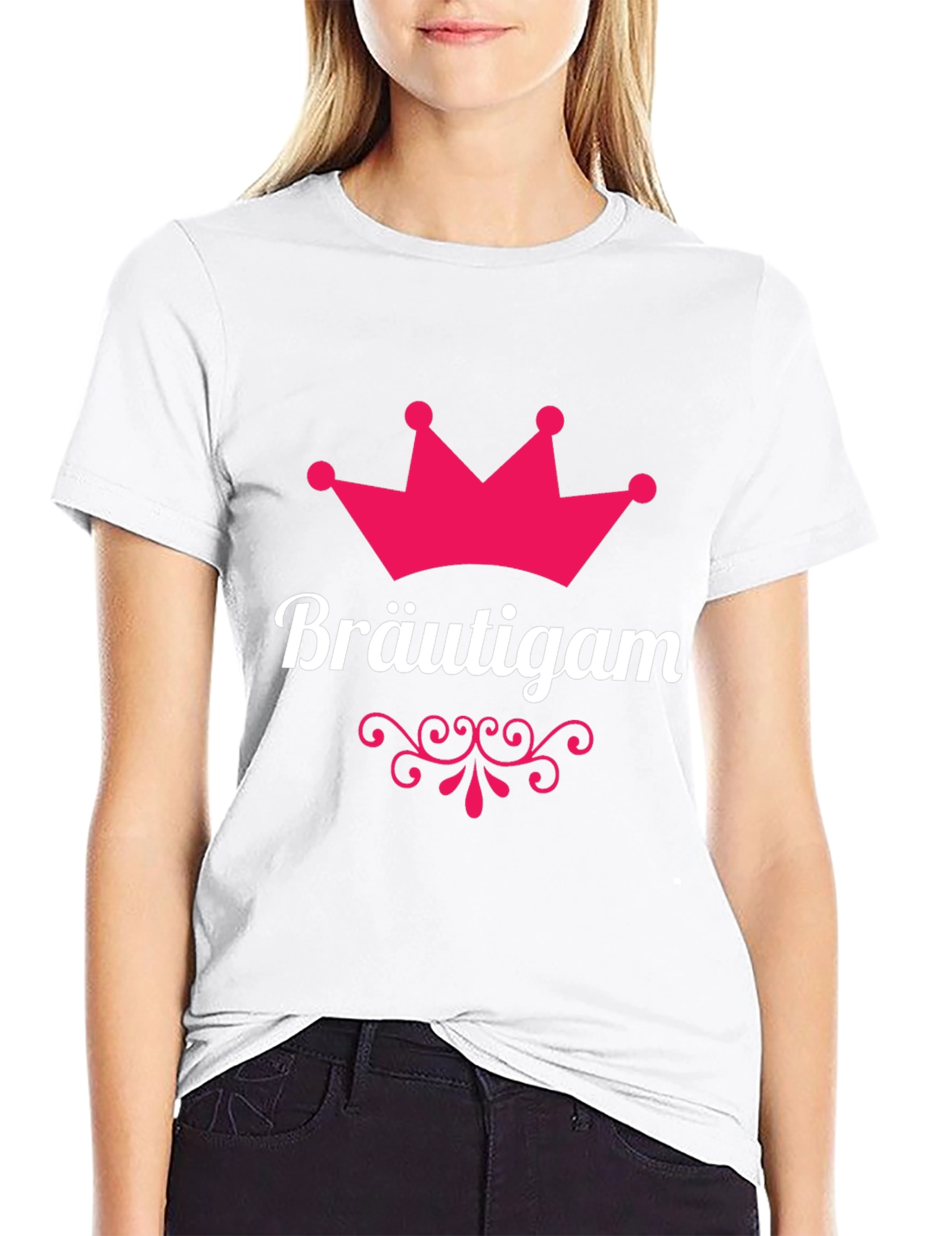 Black Bräutigam Groom Crown T-Shirt - Black view 9