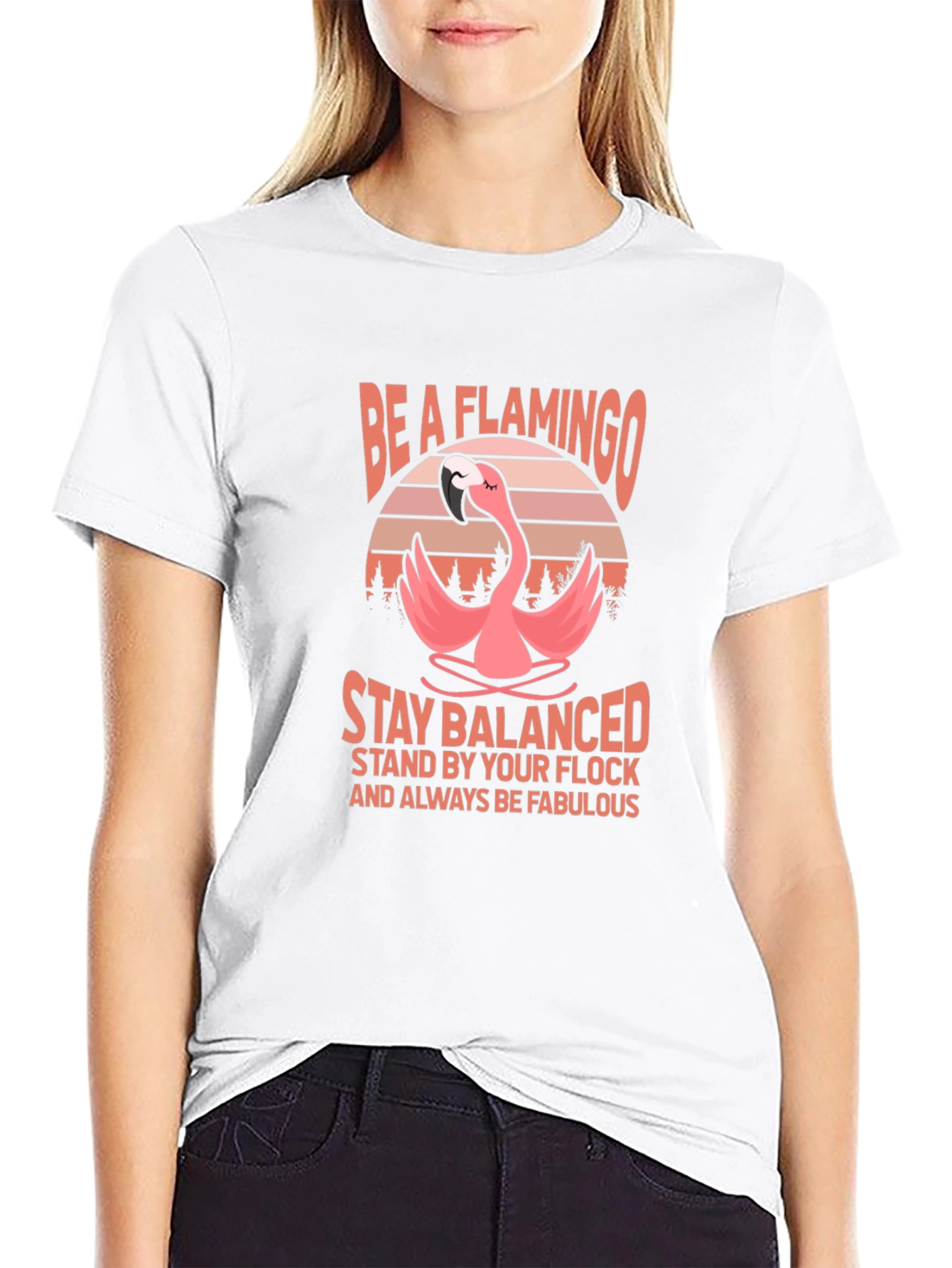 Black Be A Flamingo T-Shirt - Stay Balanced view 9