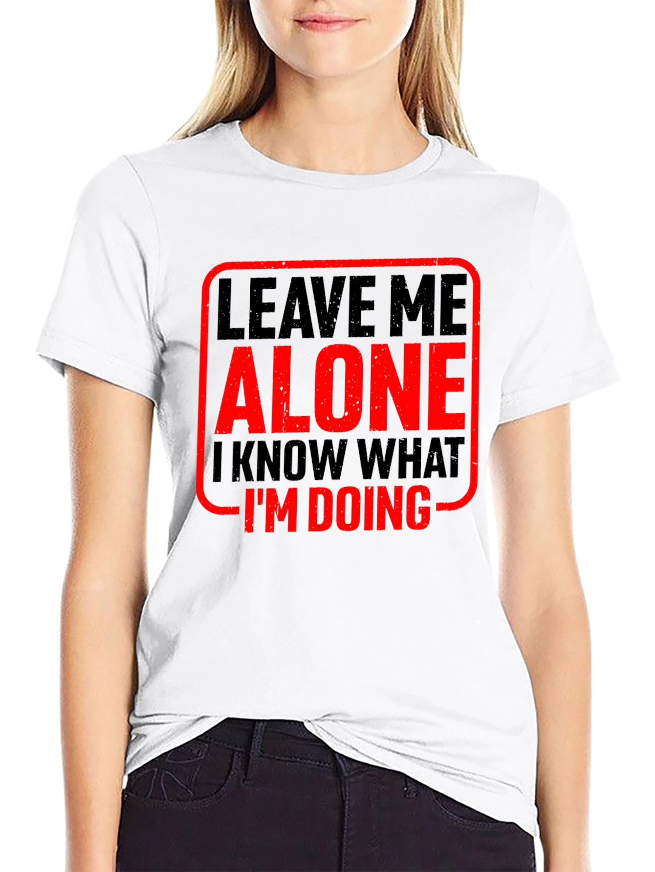 Black Leave Me Alone Graphic Tee - Mens Black Cotton T-Shirt view 9