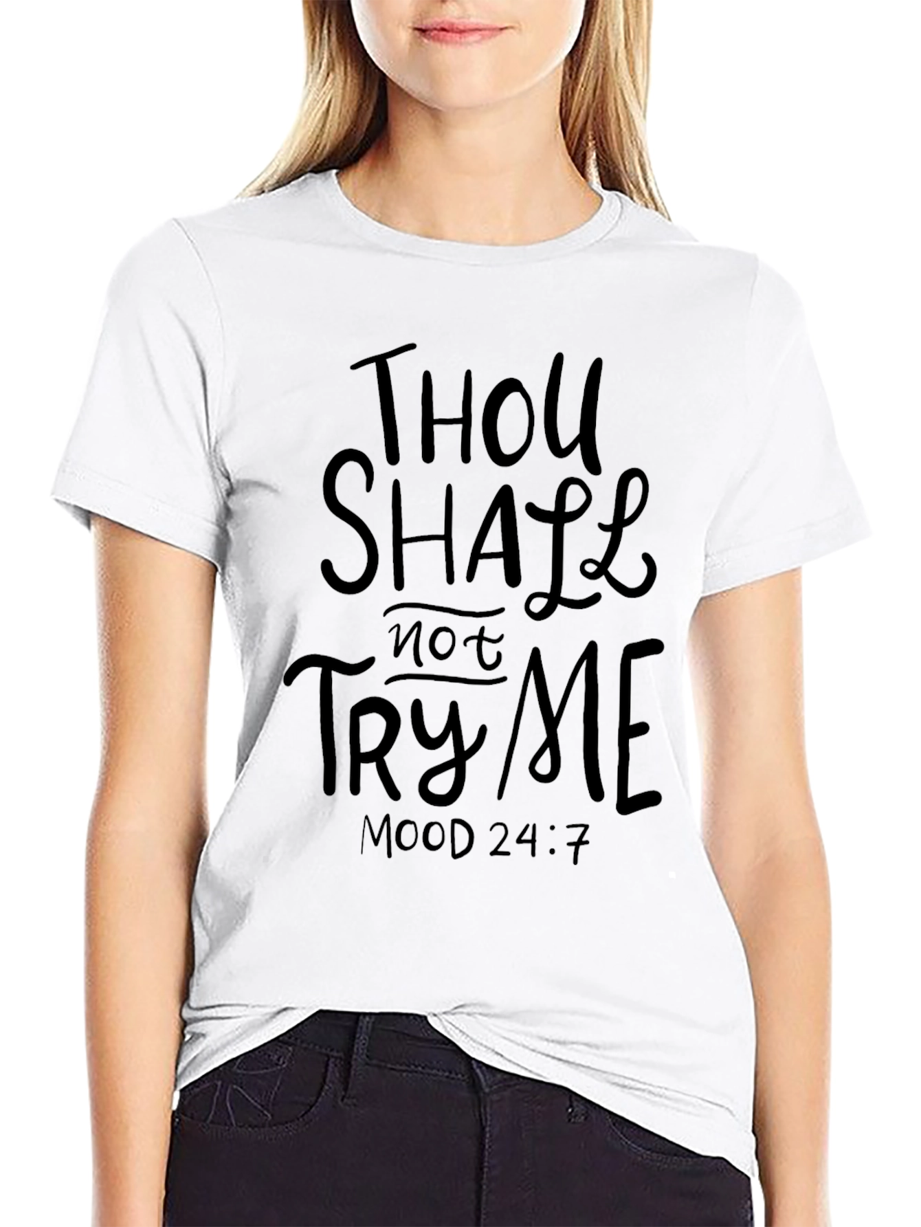 Black Thou Shalt Not Try Me Black T-Shirt view 9
