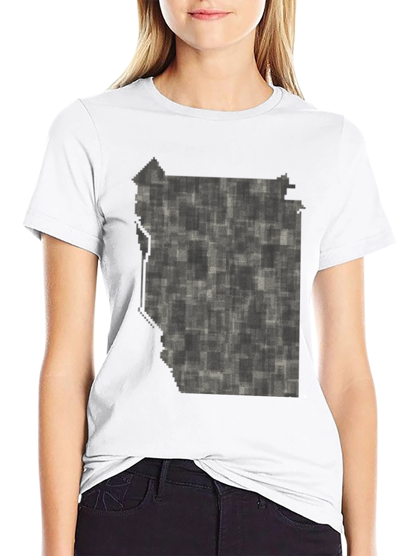 Modern Abstract Pixelated T-Shirt - Black - 9