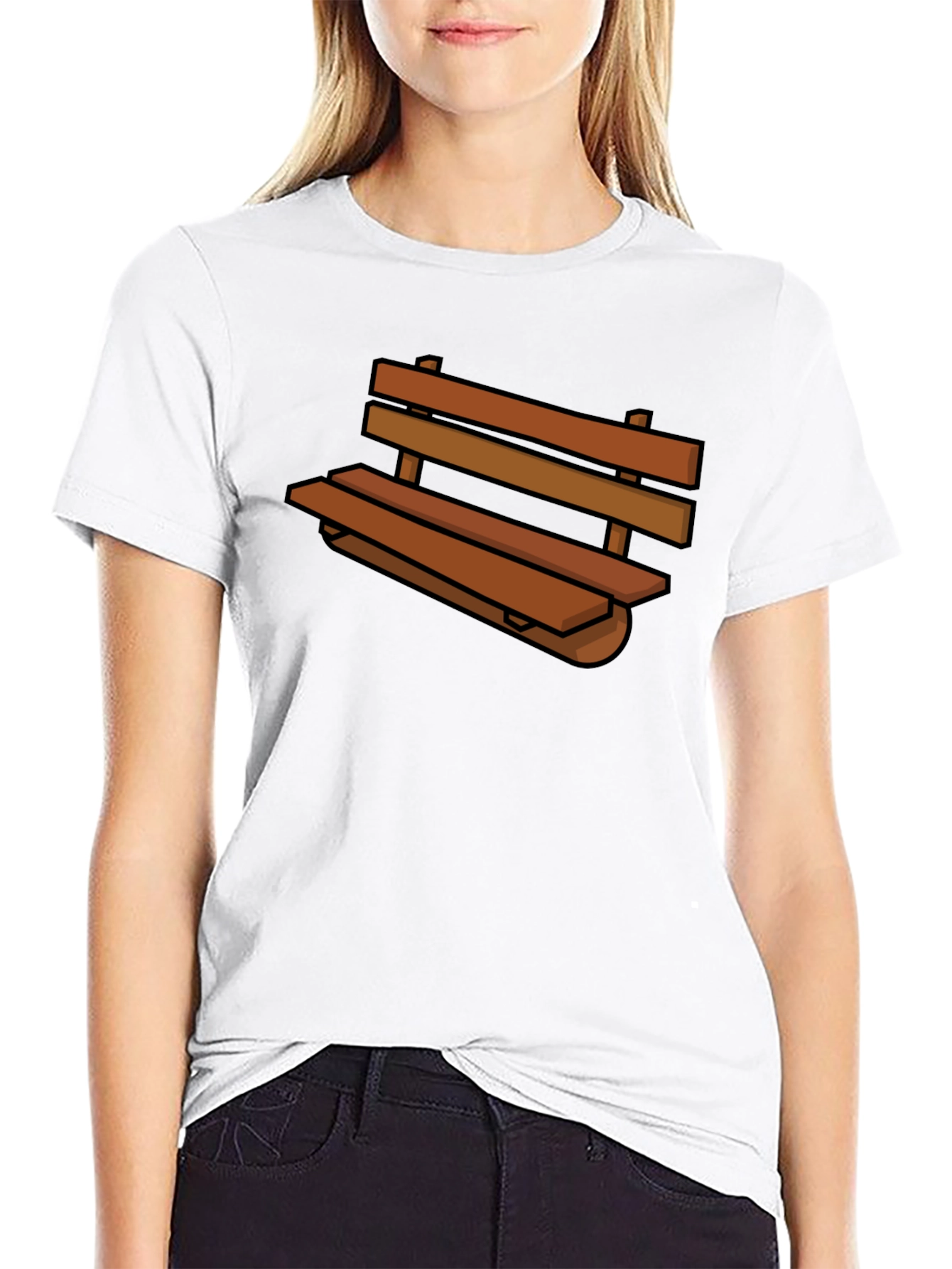 Black Bench Graphic Tee - Comfortable Everyday Wear view 9