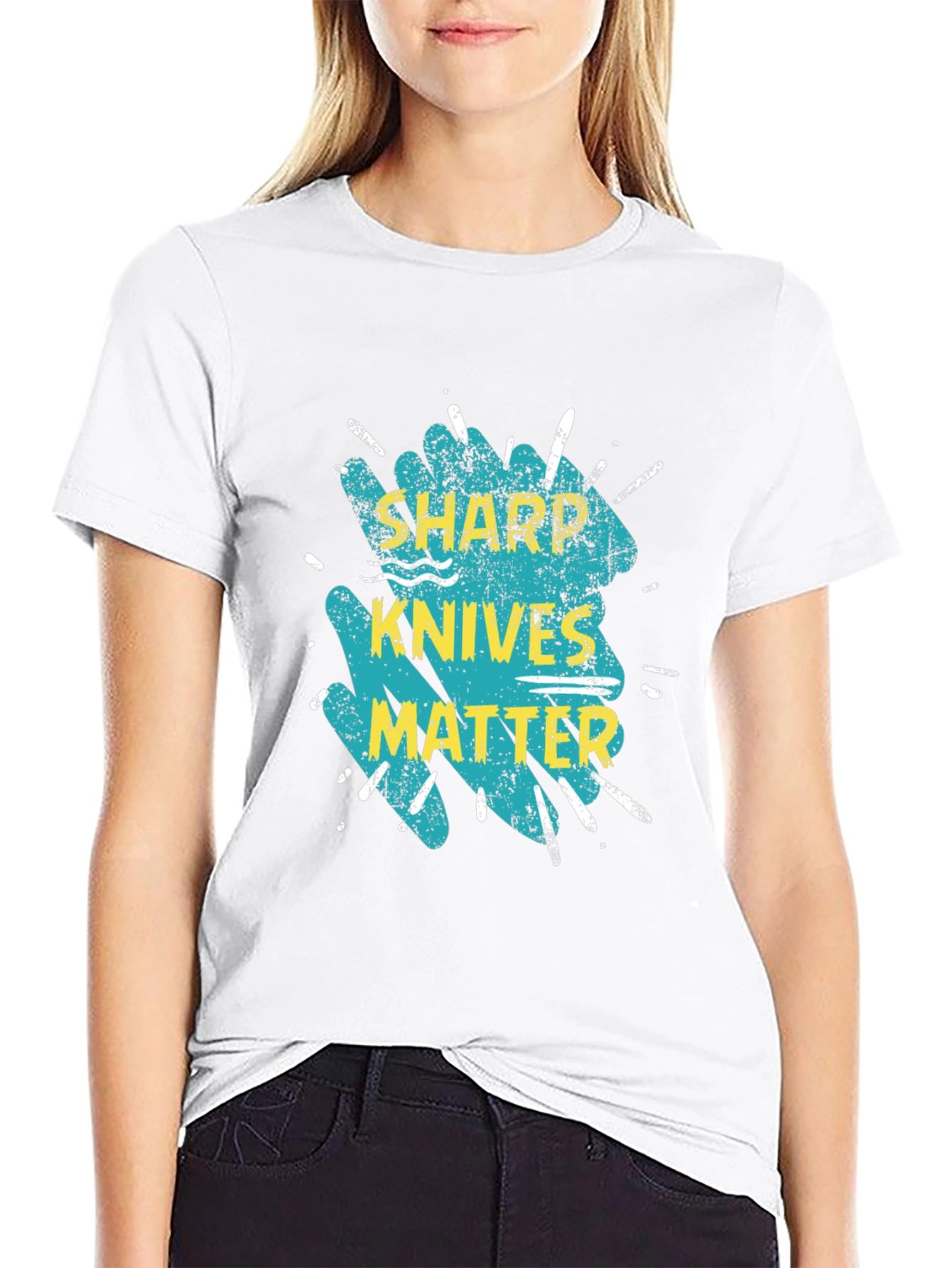 Black Sharp Knives Matter T-Shirt view 9