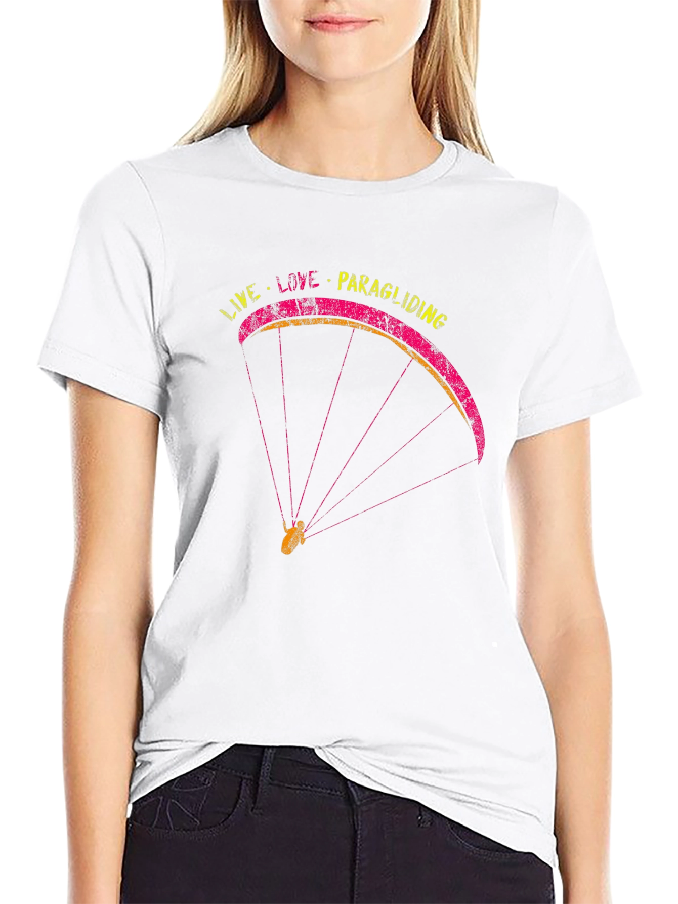 Black Live Love Paragliding Black T-Shirt view 9