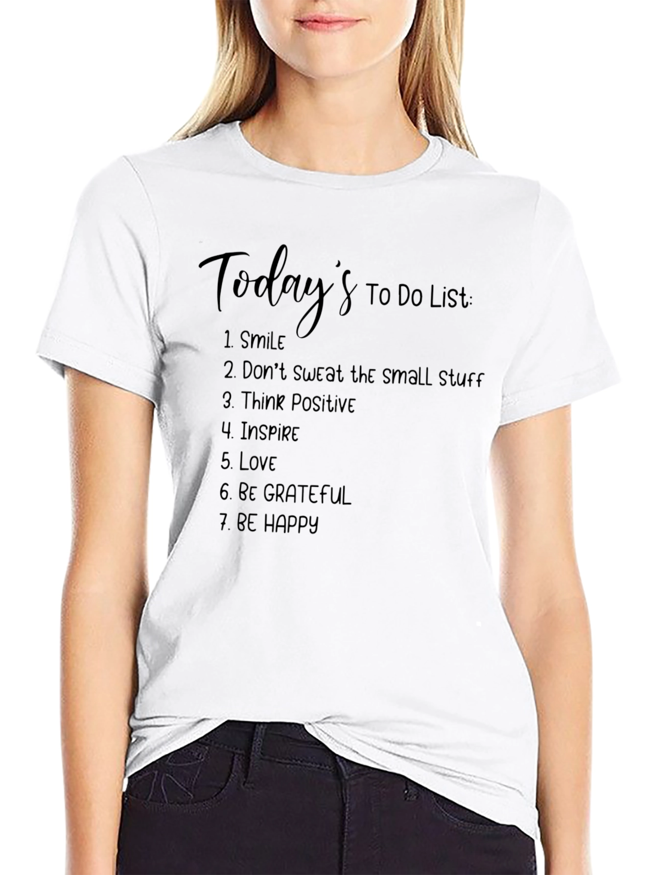 Black Today's To-Do List Black Graphic Tee view 9