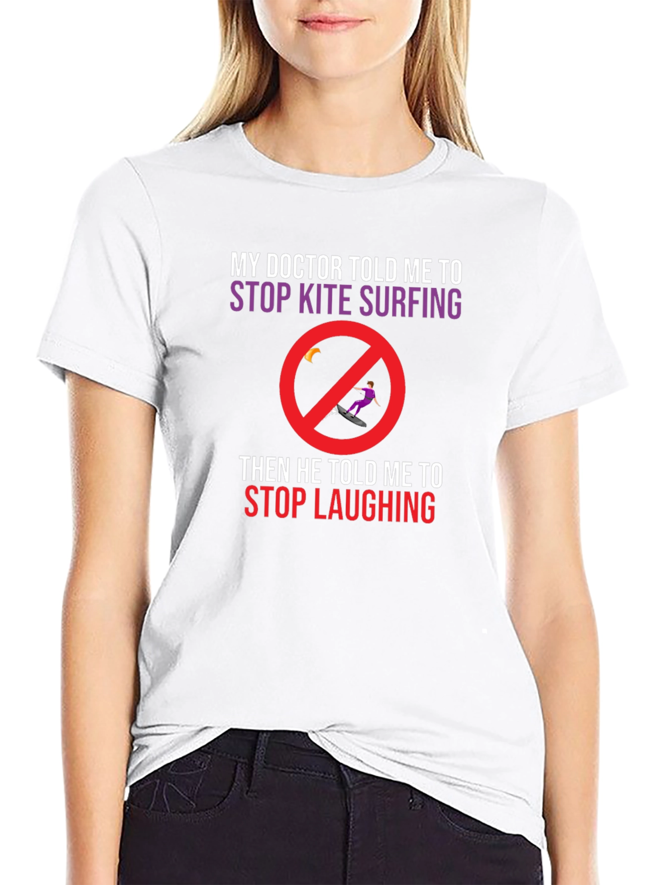 Black Funny Kite Surfing T-Shirt: Doctor's Orders view 9