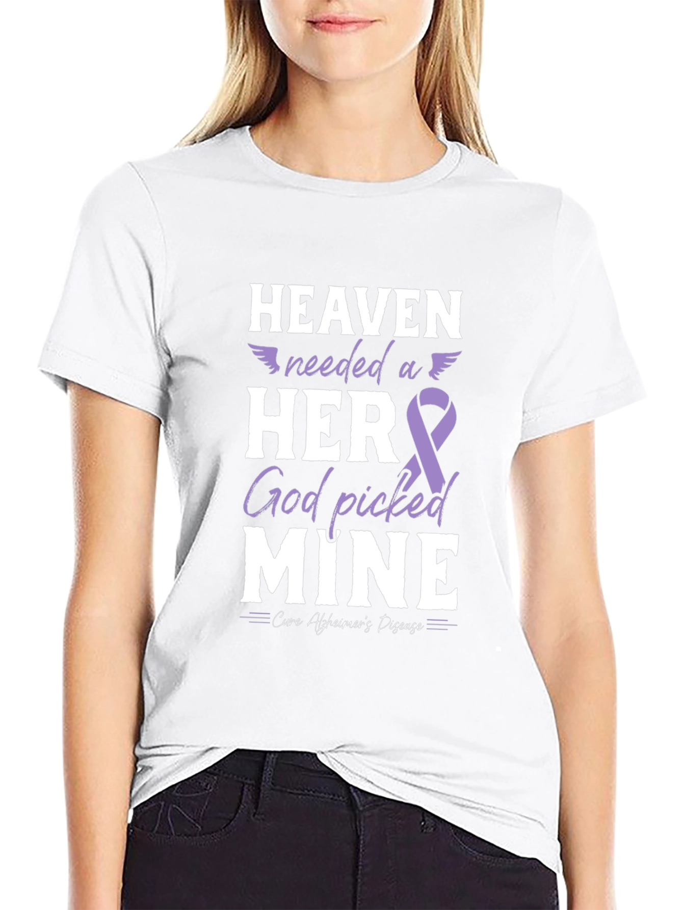 Alzheimer's Awareness T-Shirt: Heaven Needed a Hero - 9