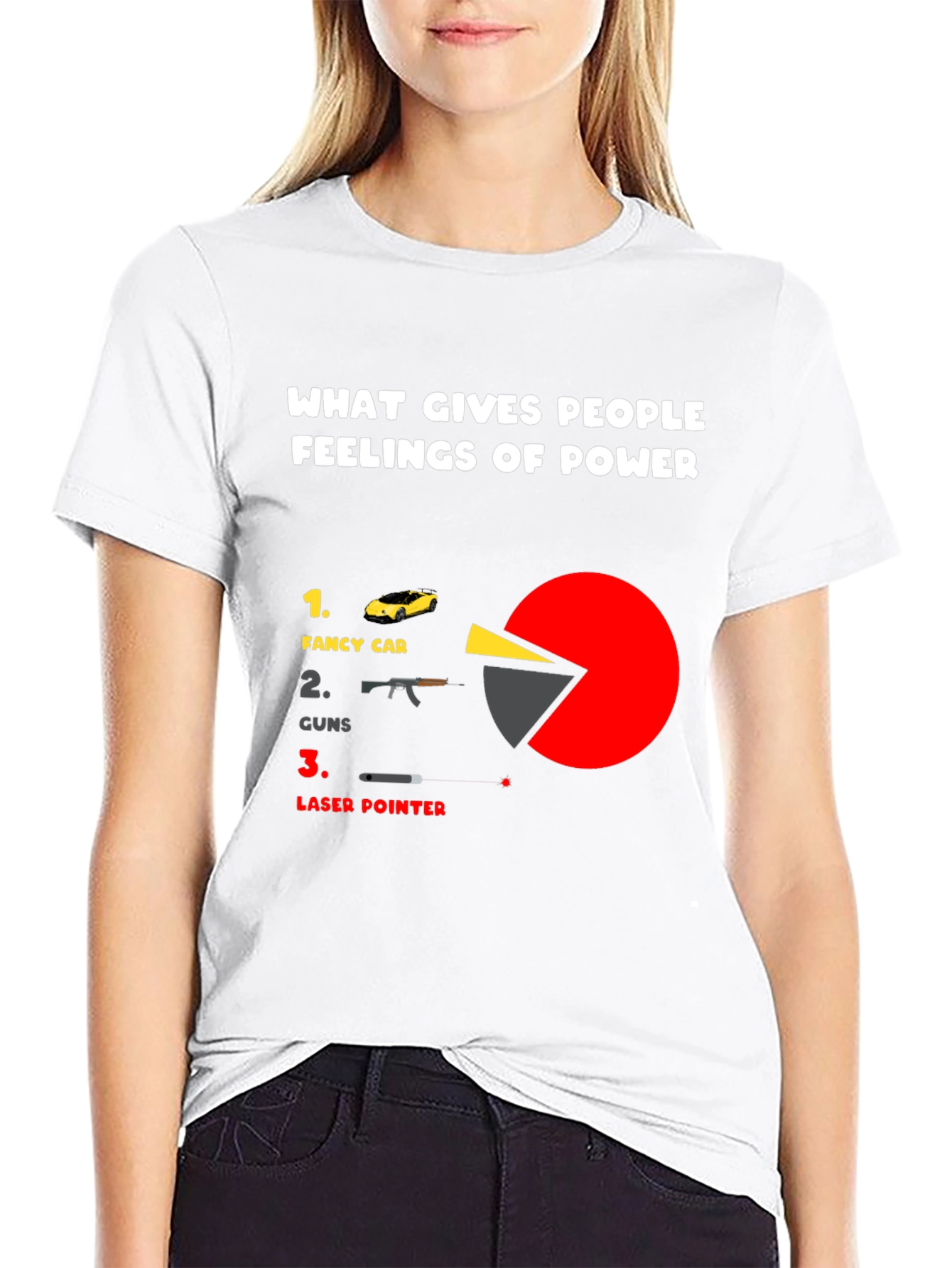 Black Power Pie Chart T-Shirt - Funny Graphic Tee for Confident People view 9
