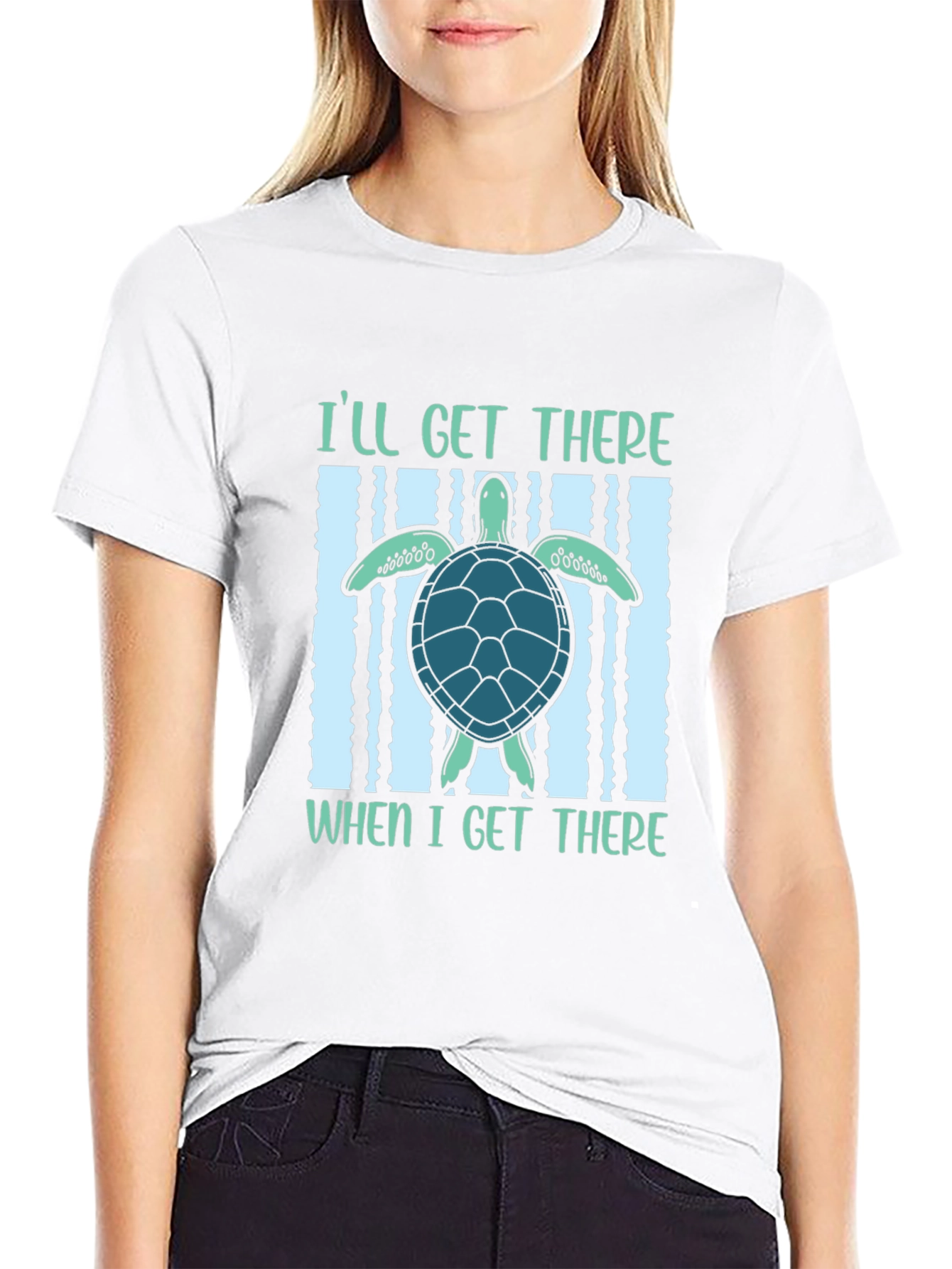 Black I'll Get There Turtle T-Shirt view 9