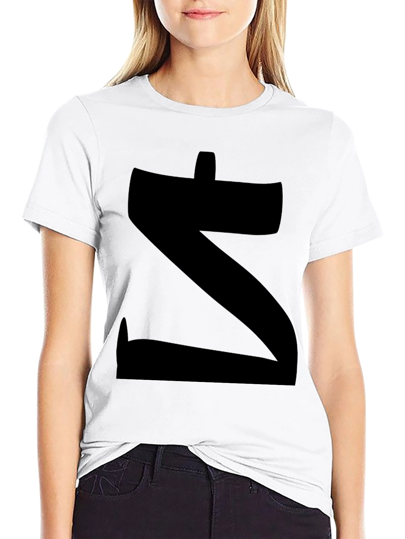 Black Bold 'Z' Graphic Black T-Shirt view 9