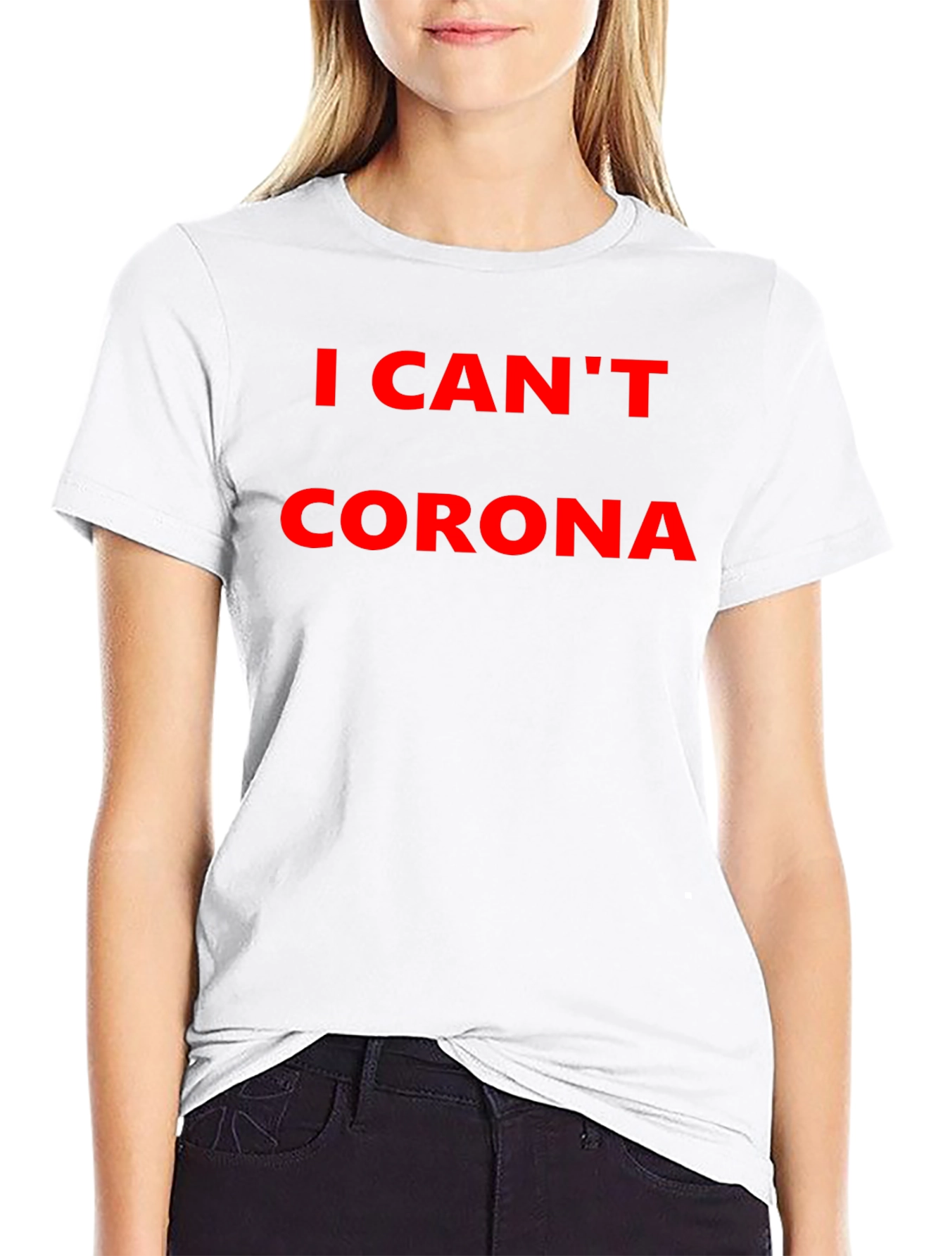 Black I CAN'T CORONA - Black Graphic T-Shirt view 9