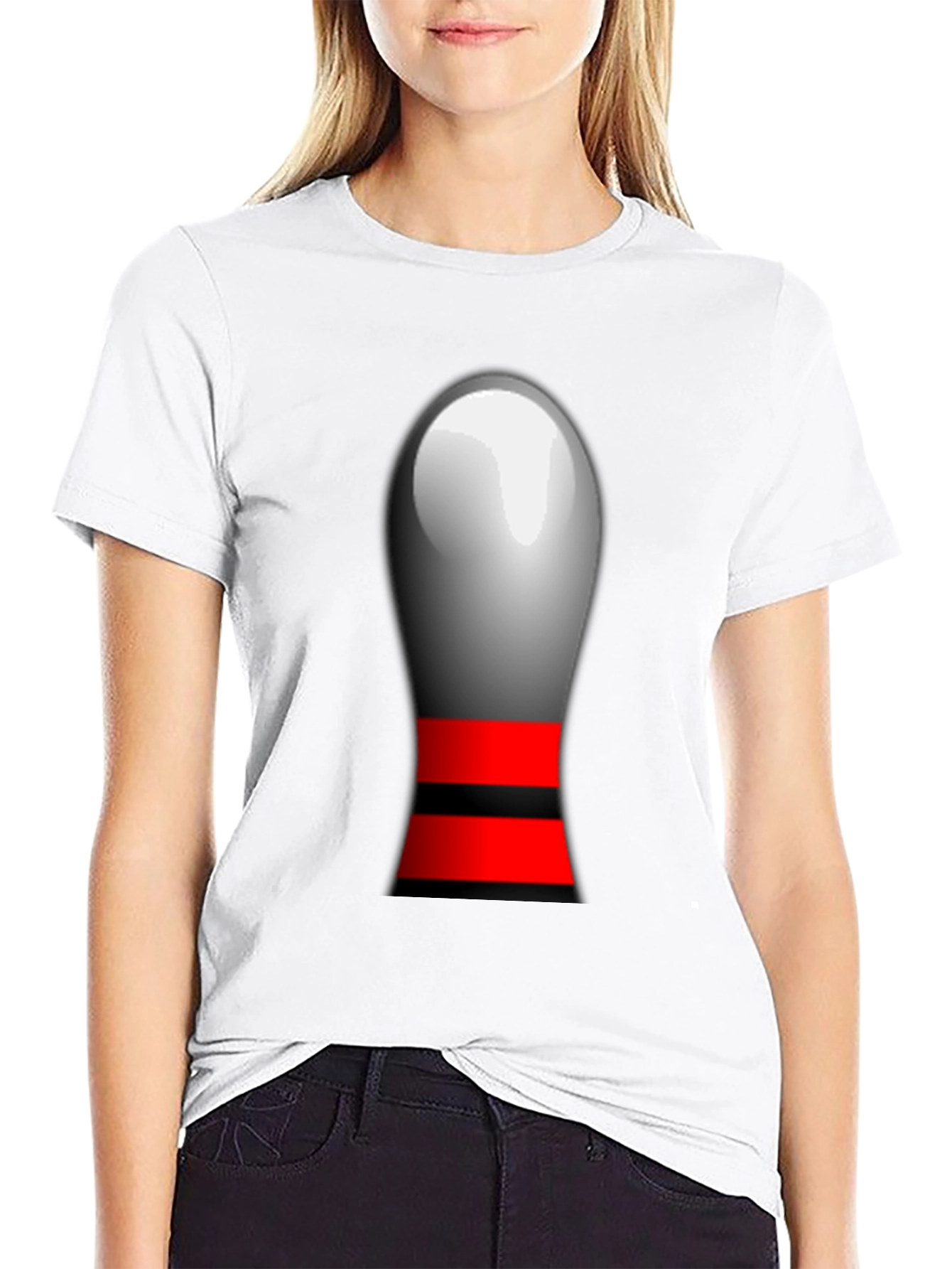 Black Novelty Bowling Pin Graphic T-Shirt view 9