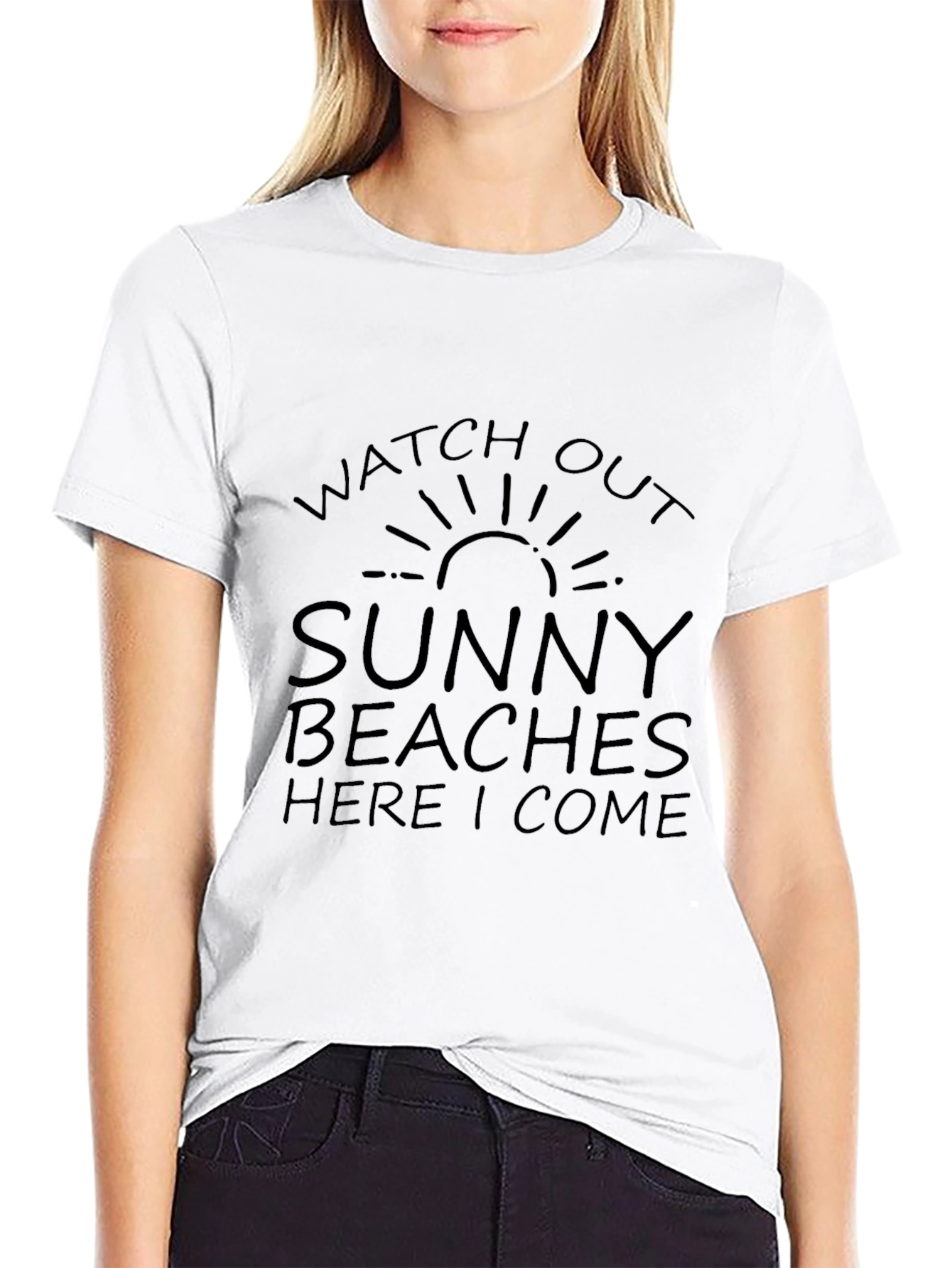 Black Sunny Beaches T-Shirt - Black Graphic Tee view 9