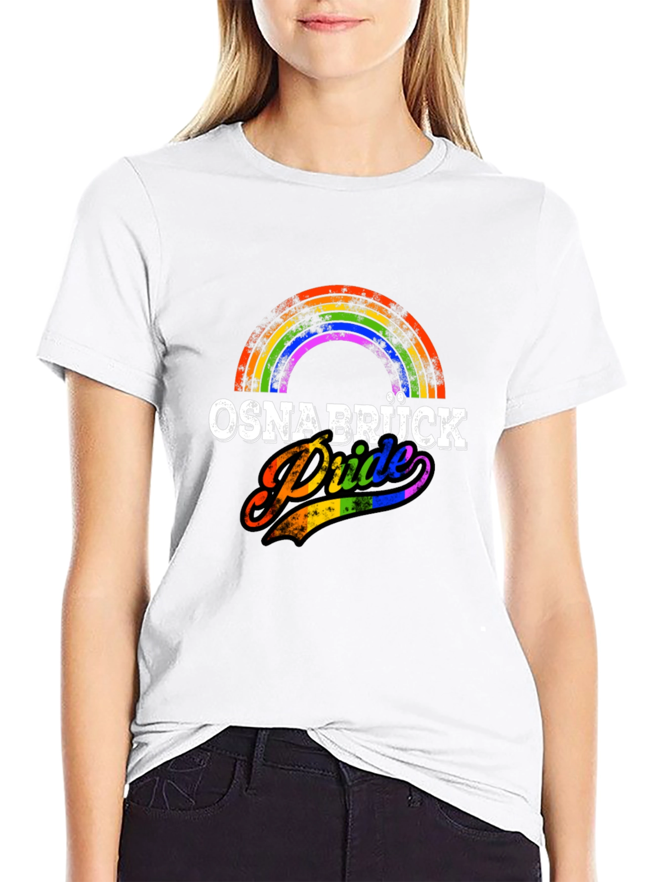 Black Osnabrück Pride Rainbow T-Shirt - Black Cotton Blend view 9