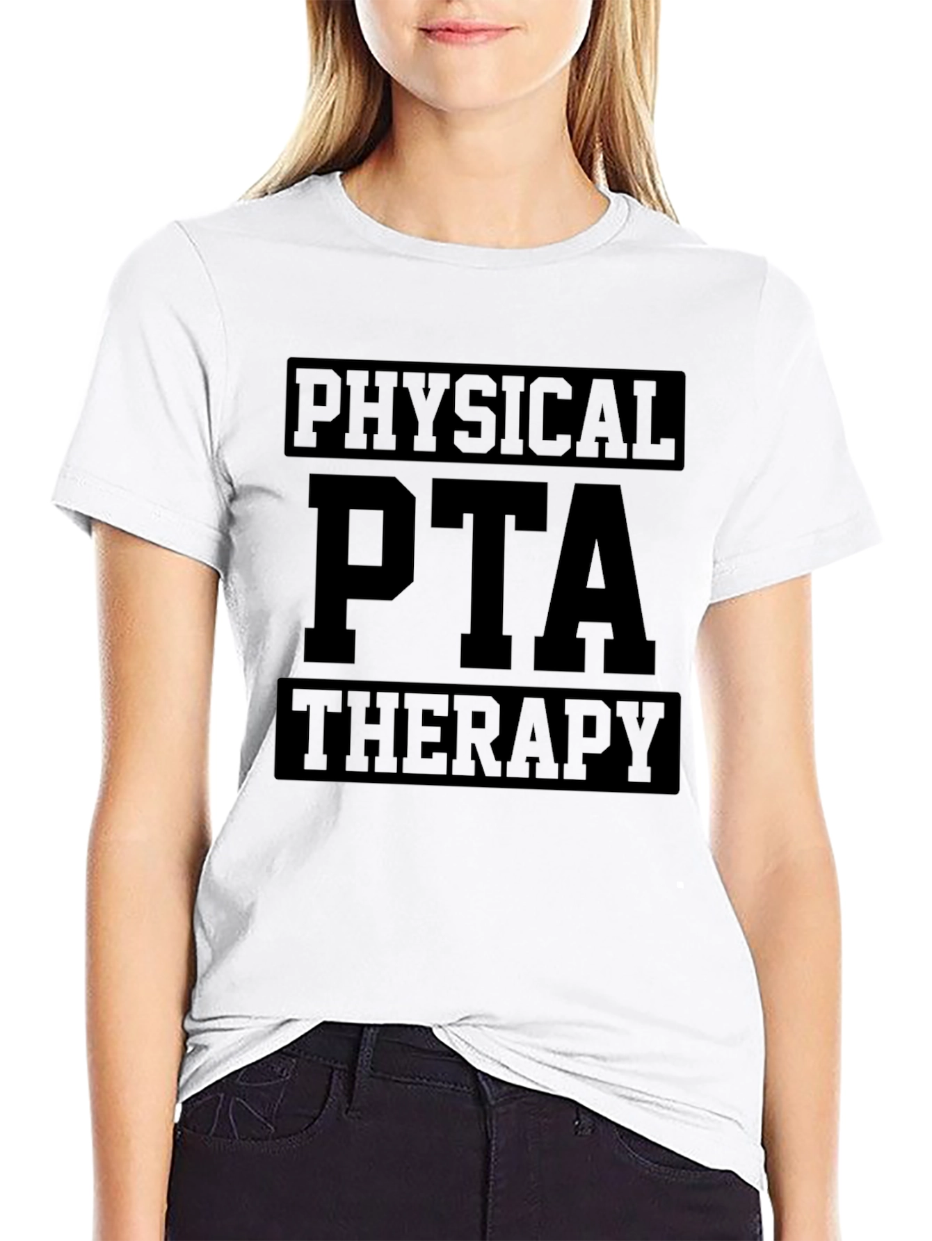 Black Physical PTA Therapy T-Shirt view 9