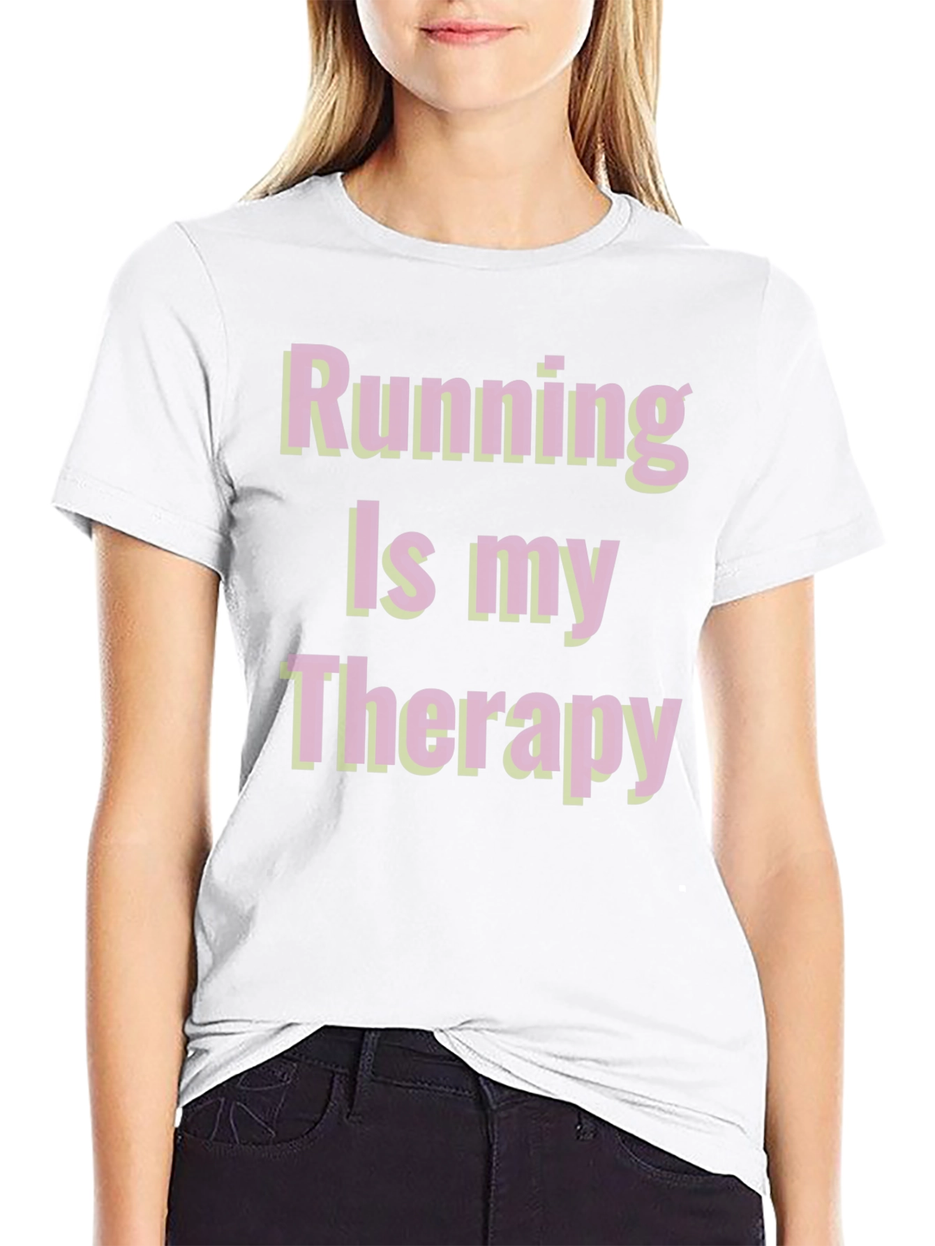 Black Running Is My Therapy Graphic Tee view 9