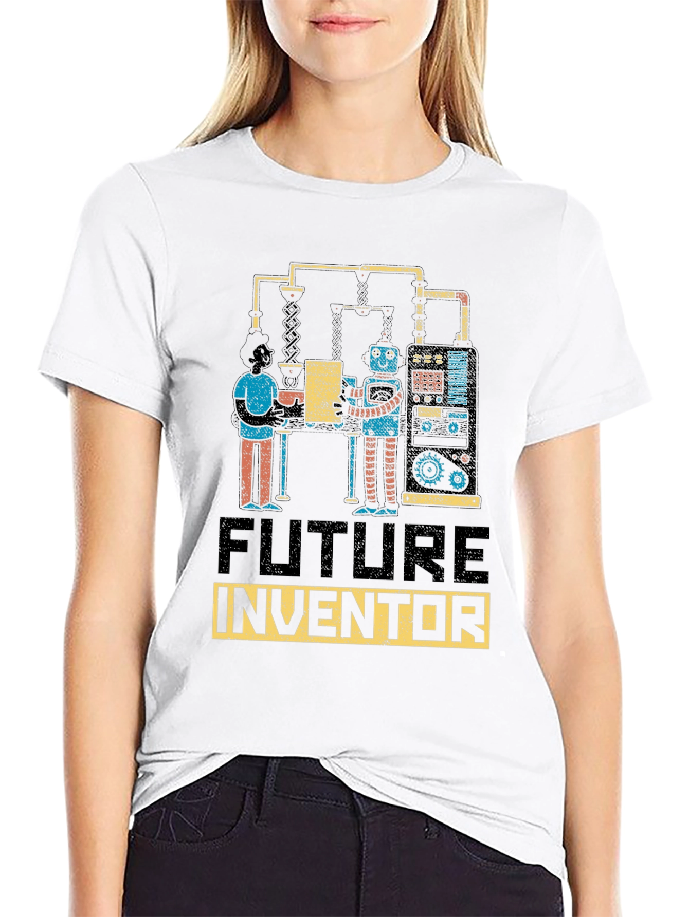 Black Future Inventor Graphic T-Shirt view 9