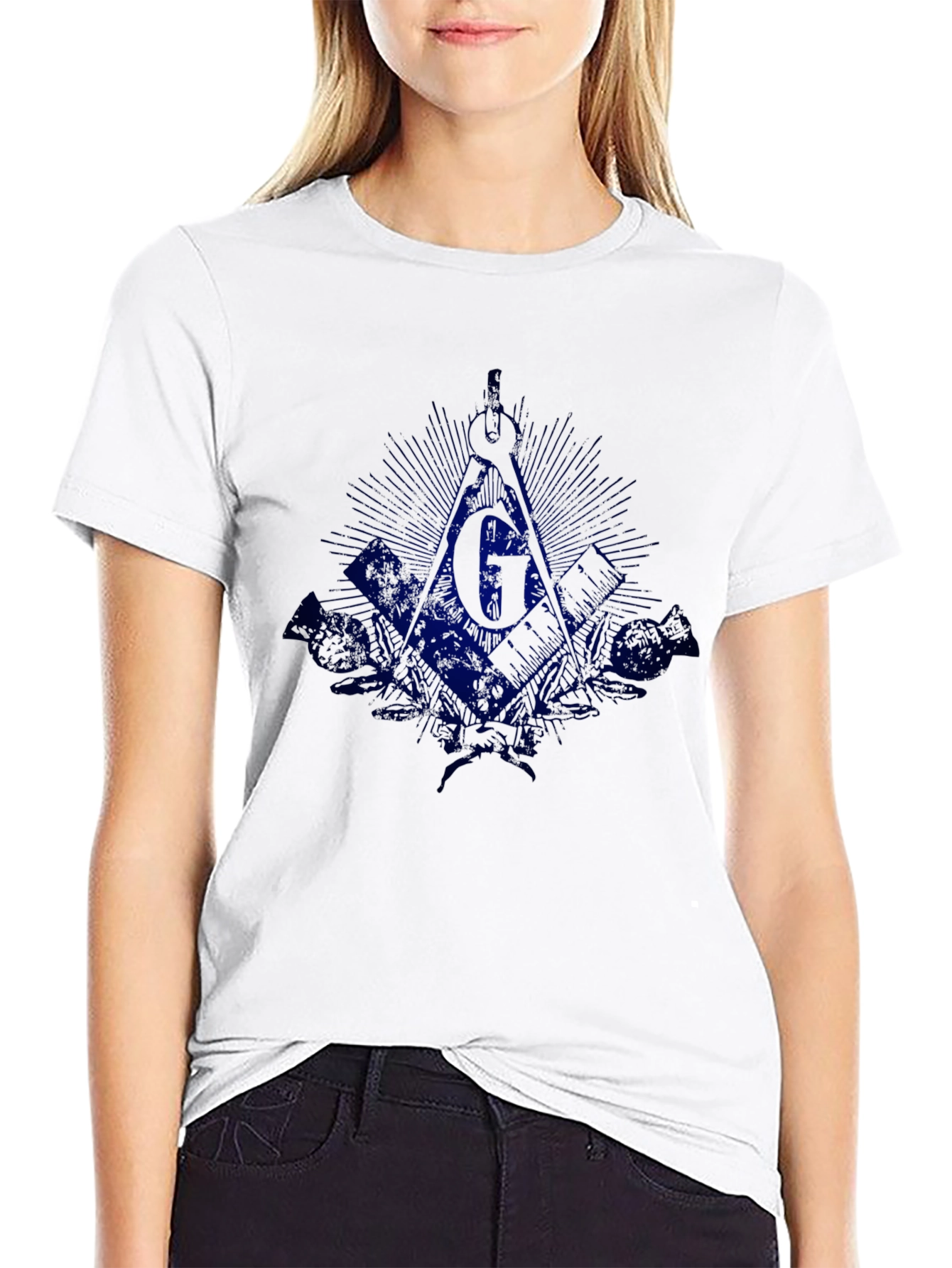 Black Freemason Symbol Black T-Shirt view 9