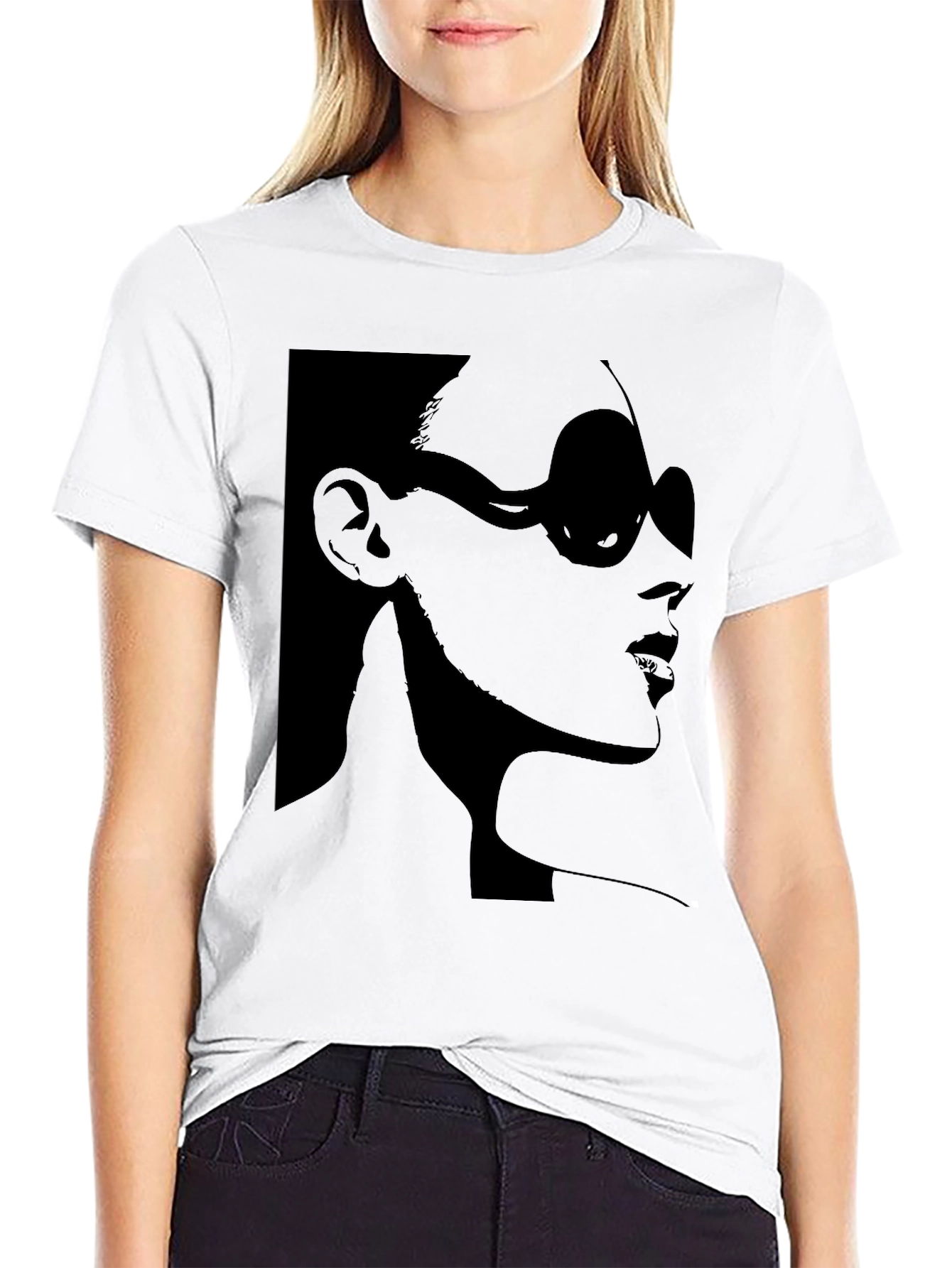 Black Stylish Silhouette Graphic T-Shirt view 9