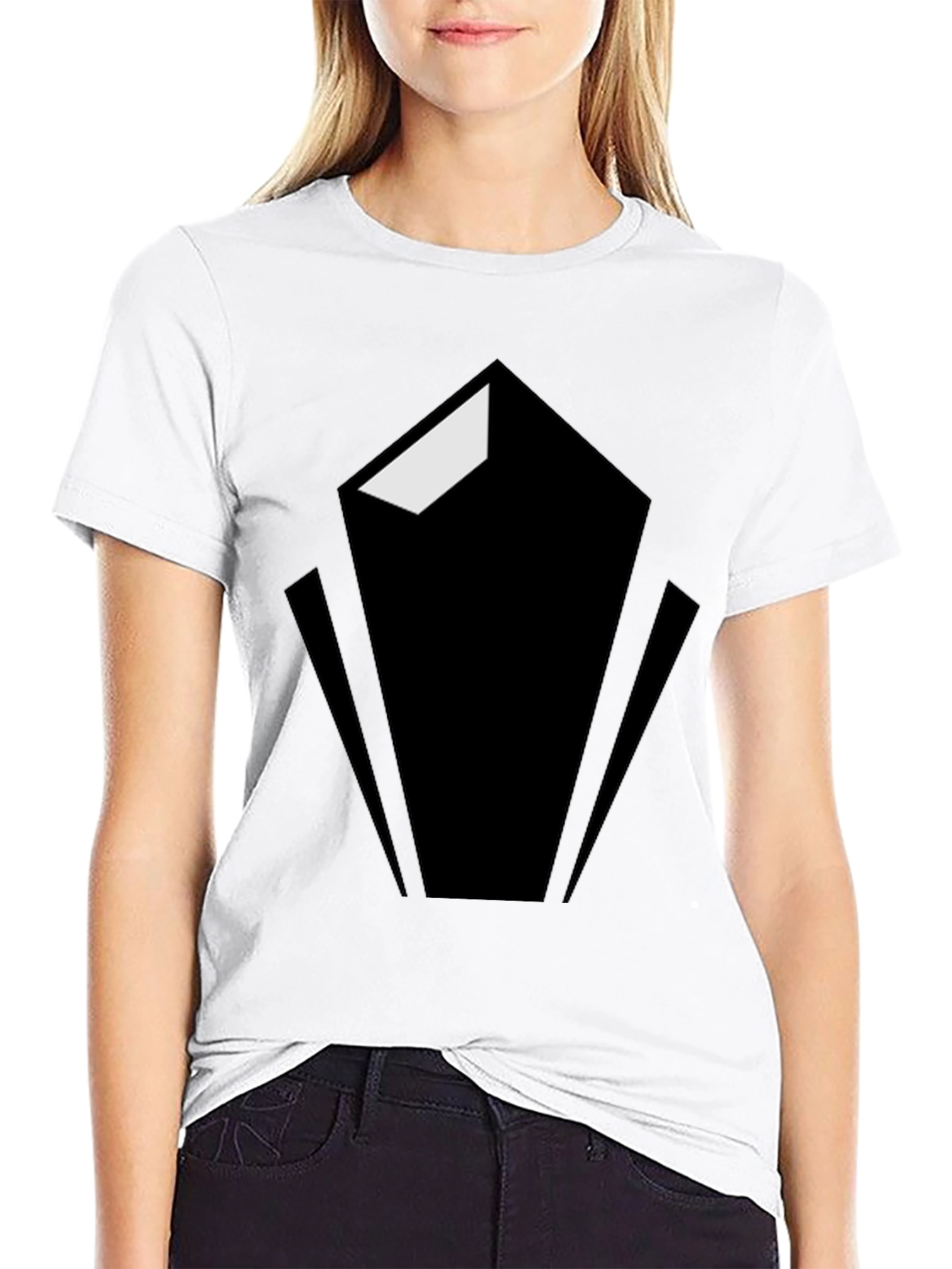 Black Geometric Graphic Tee - Modern Black Shirt view 9
