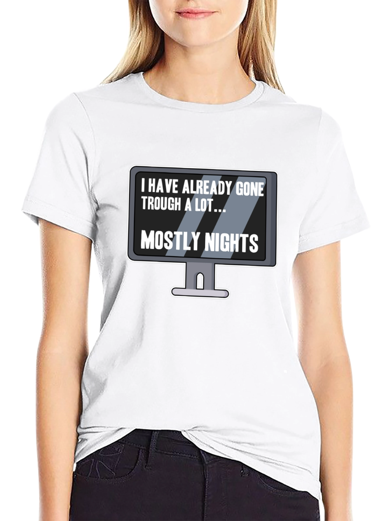 Black Humorous Graphic T-Shirt - I Have Already Gone Through a Lot... view 9