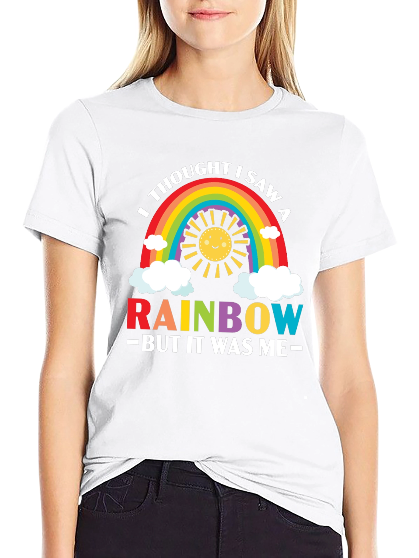 Black Rainbow Graphic Tee - Funny & Cute Men's T-Shirt view 9