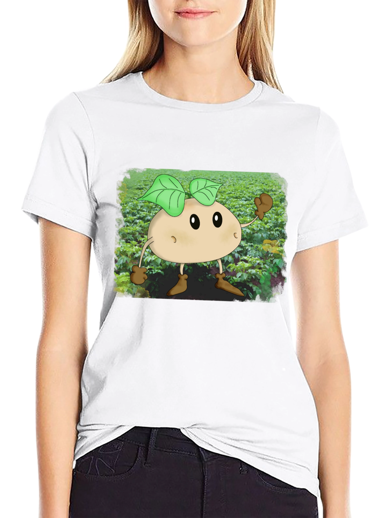 Black Cartoon Spud T-Shirt view 9