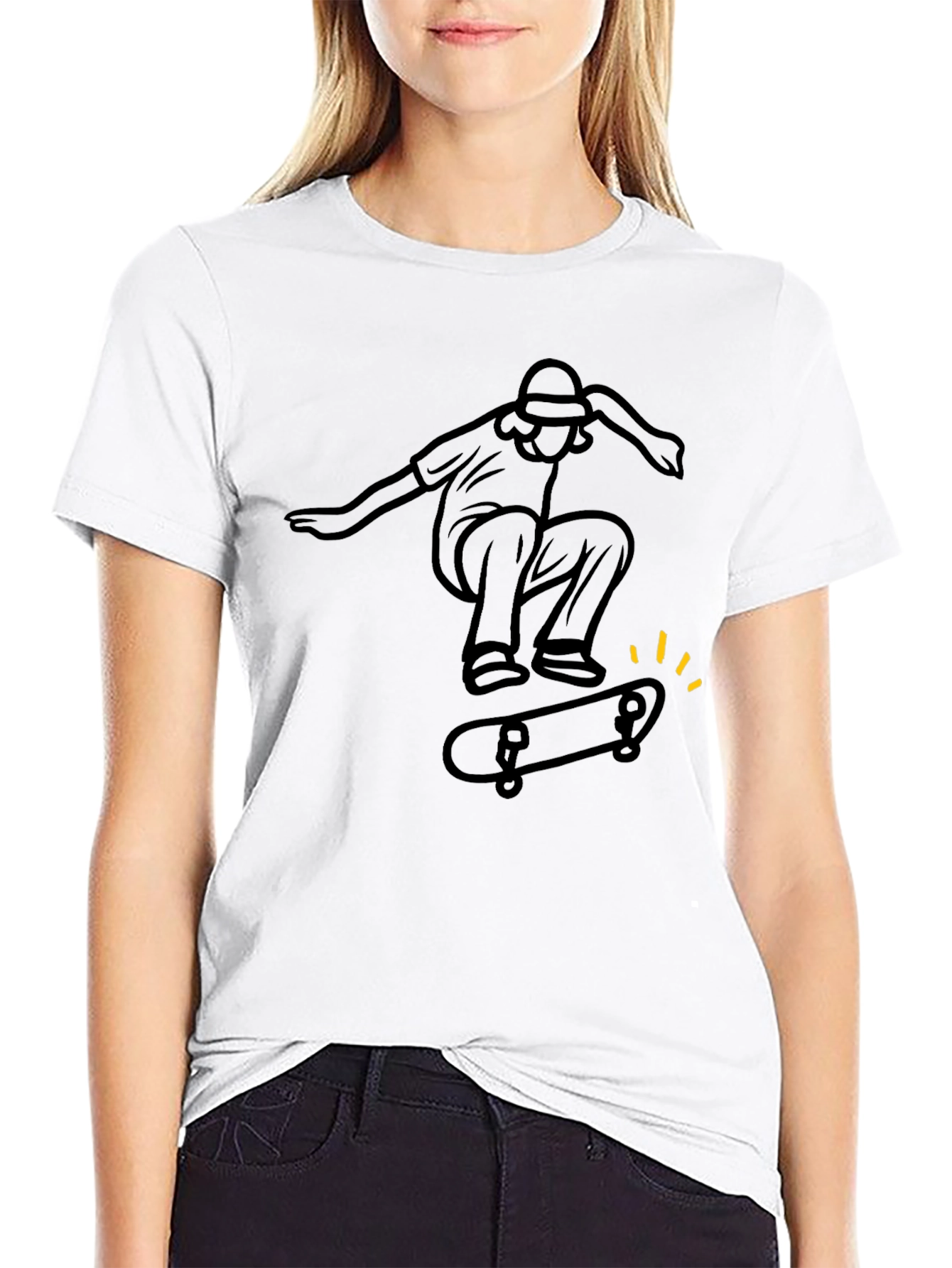 Black Skateboarding T-Shirt - Black Graphic Tee view 9