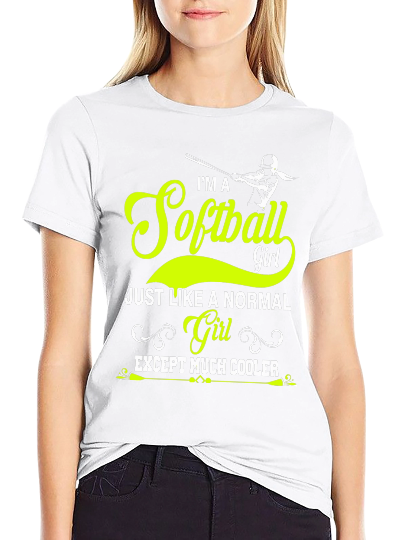 Black Softball Girl T-Shirt - Much Cooler view 9