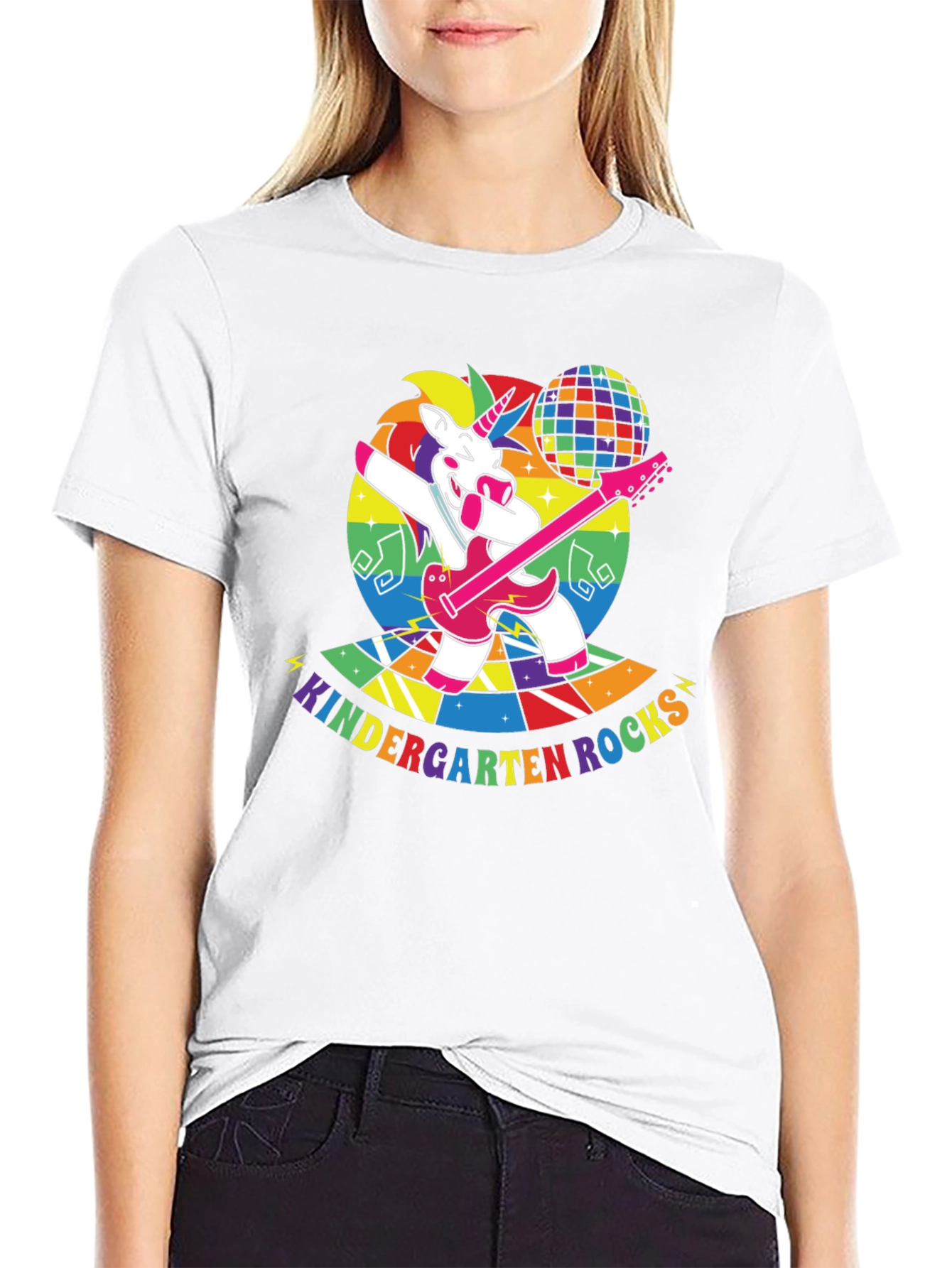 Black Kindergarten Rocks Unicorn T-Shirt view 9