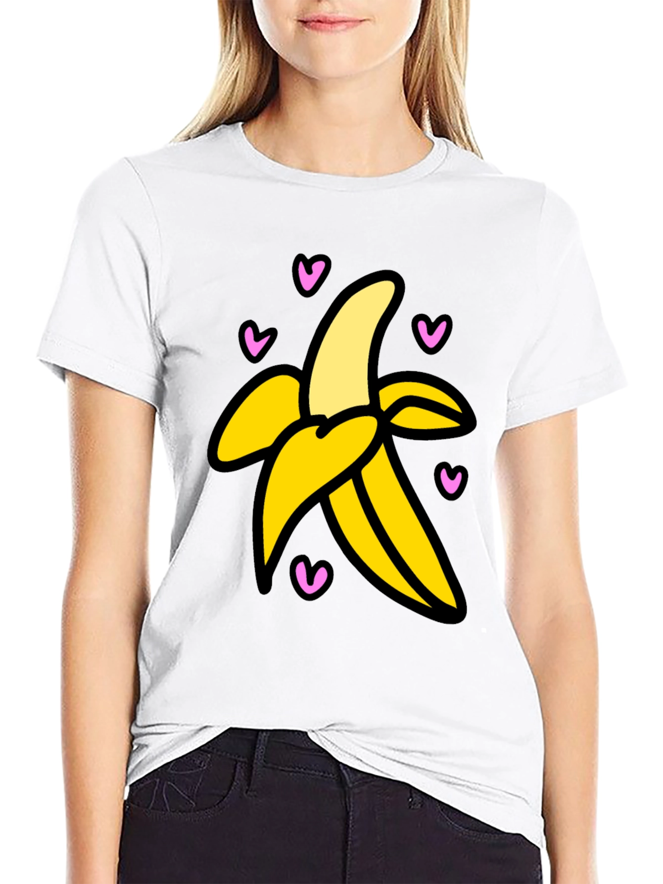 Black Banana Love Graphic Tee - Black Cotton T-Shirt view 9