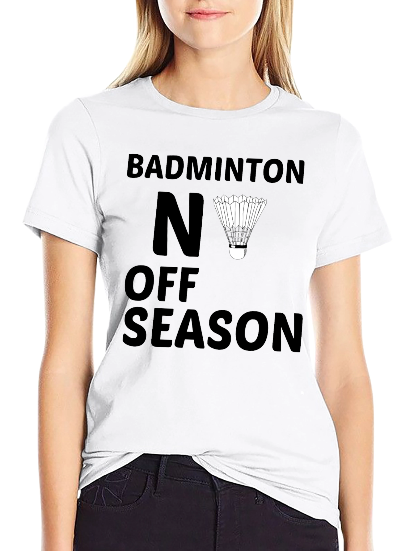 Black Badminton No Off Season Graphic T-Shirt view 9