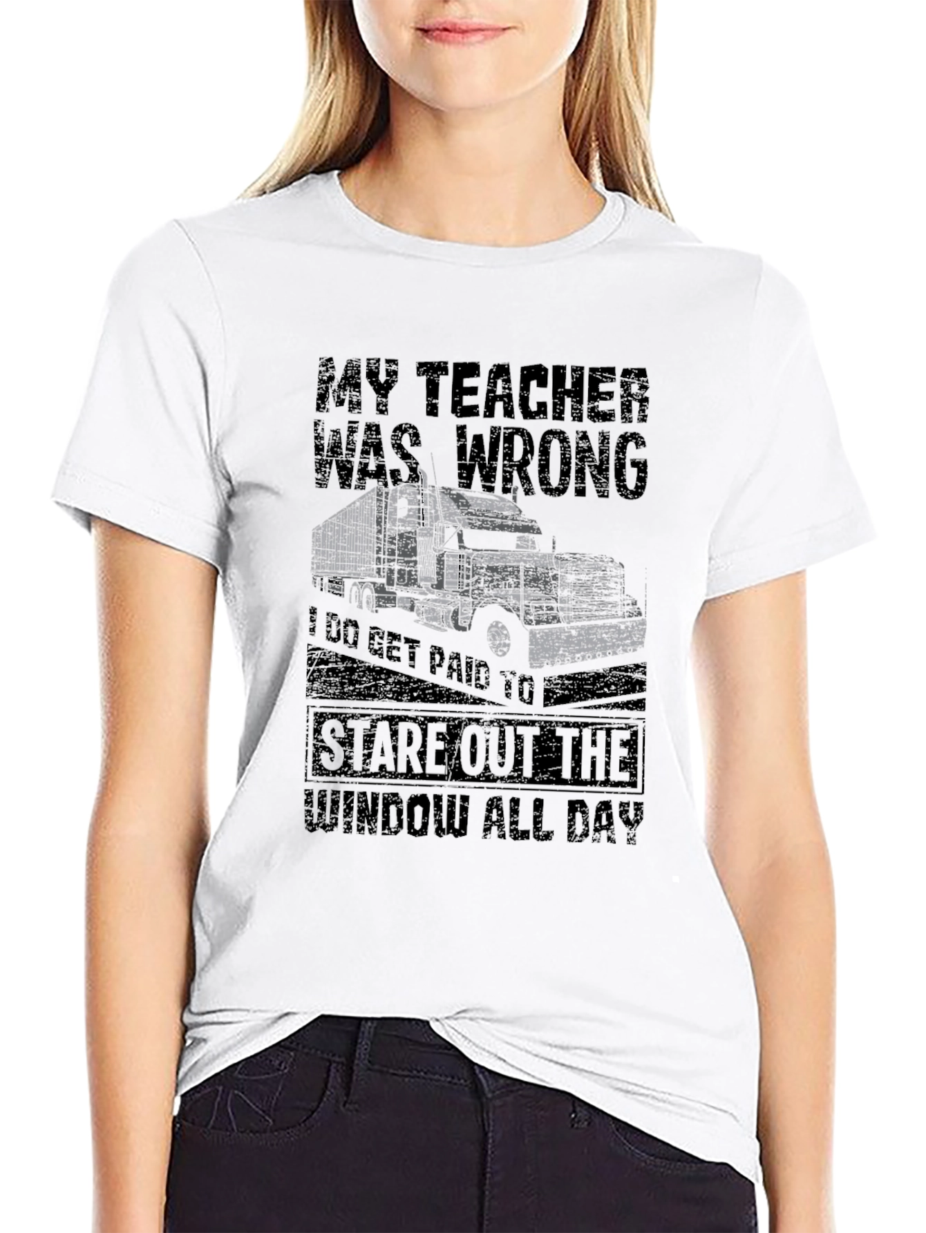 Black Trucker T-Shirt - My Teacher Was Wrong view 9