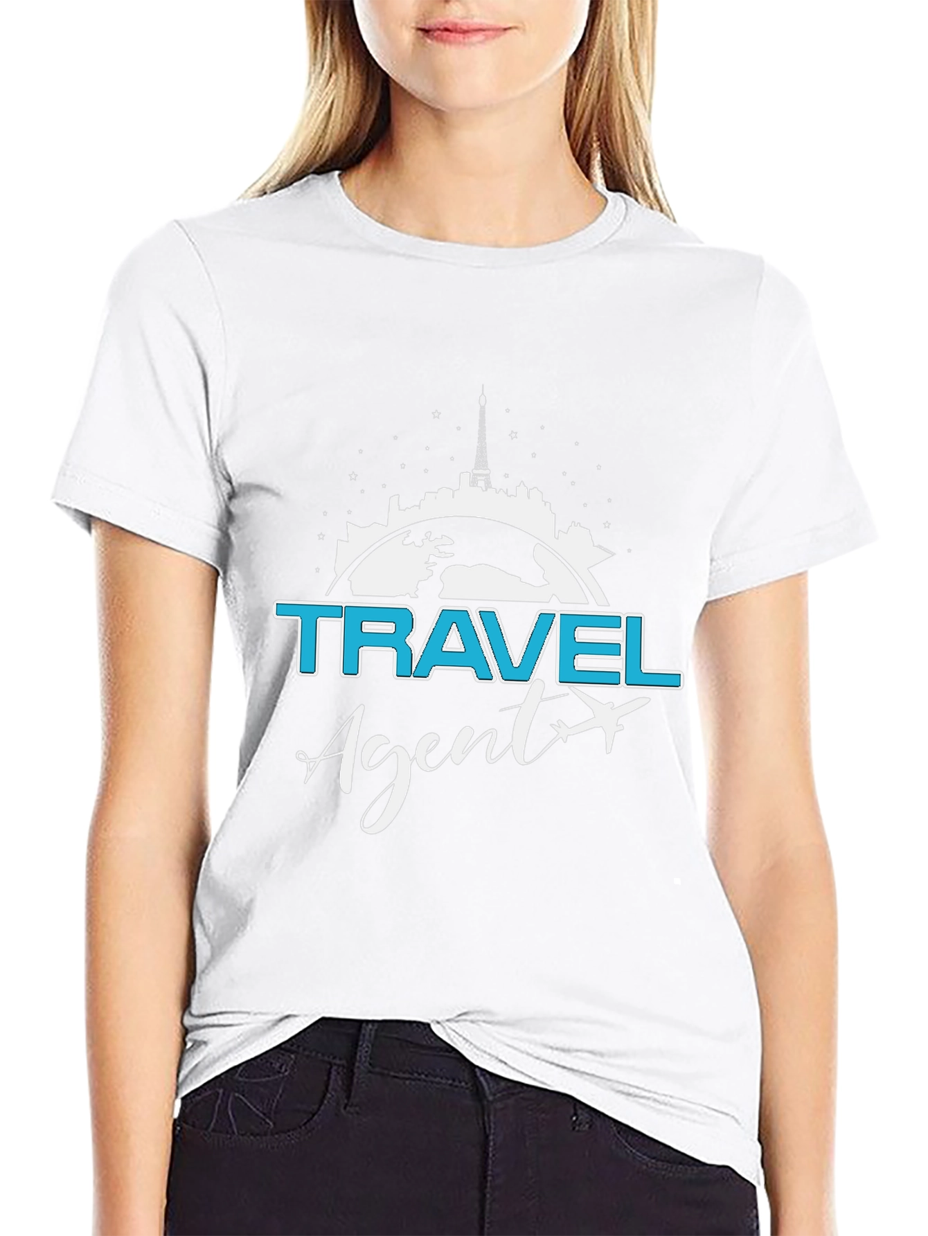Black Travel Agent T-Shirt - Stylish Vacation Planning Apparel view 9