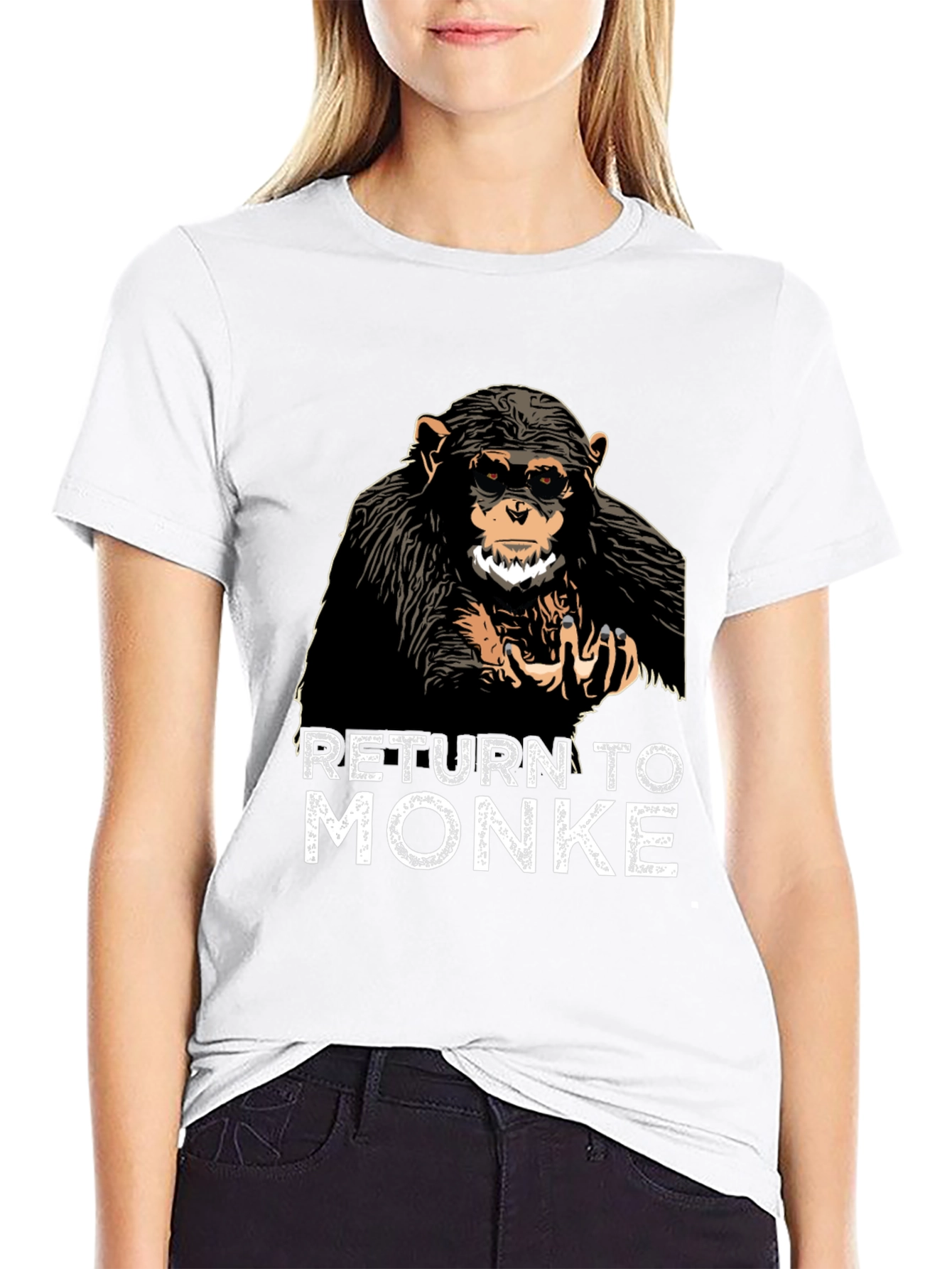Black Return to Monke T-Shirt Funny Ape Tee view 9