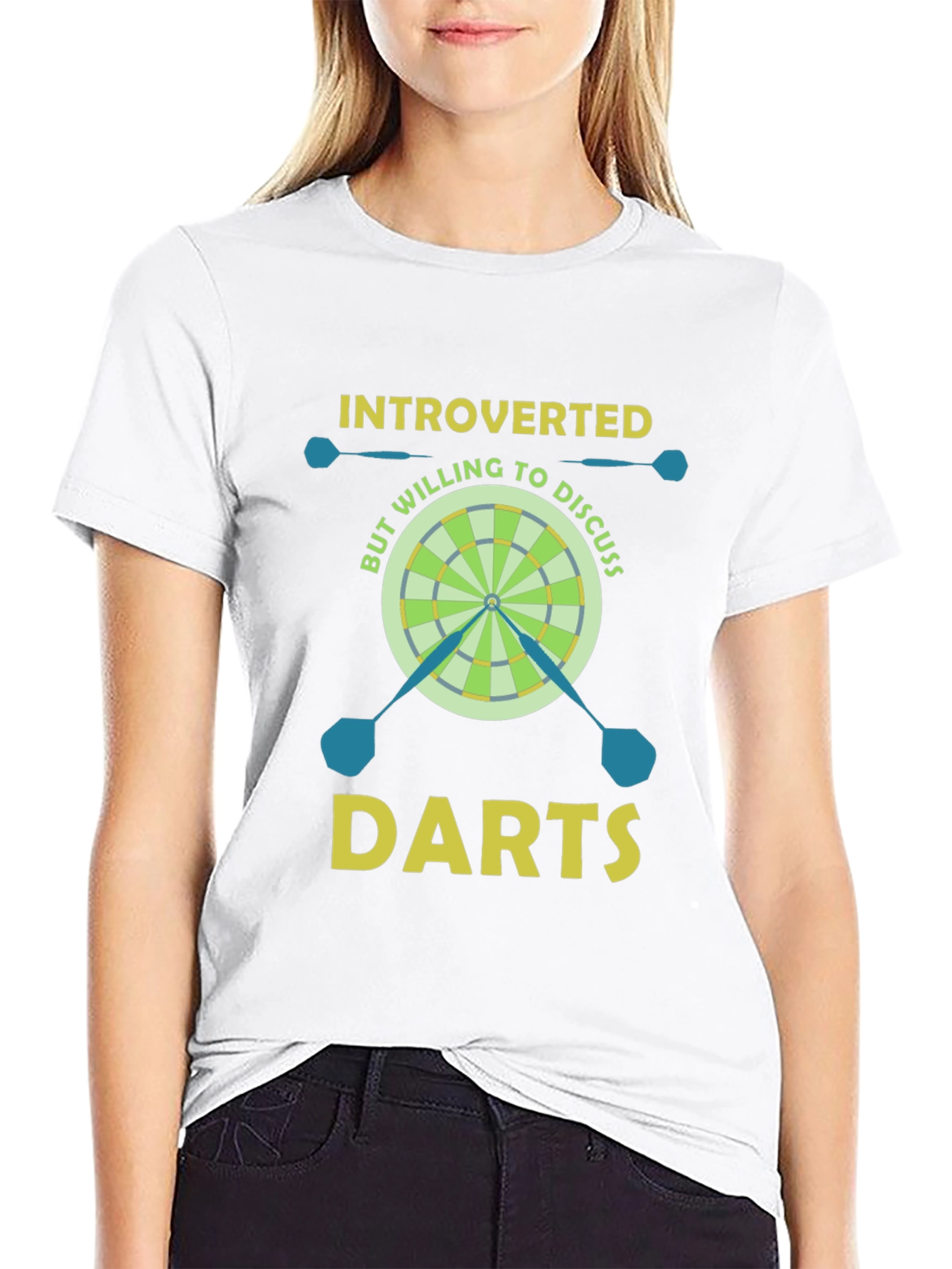 Black Introverted But Willing to Discuss Darts T-Shirt view 9