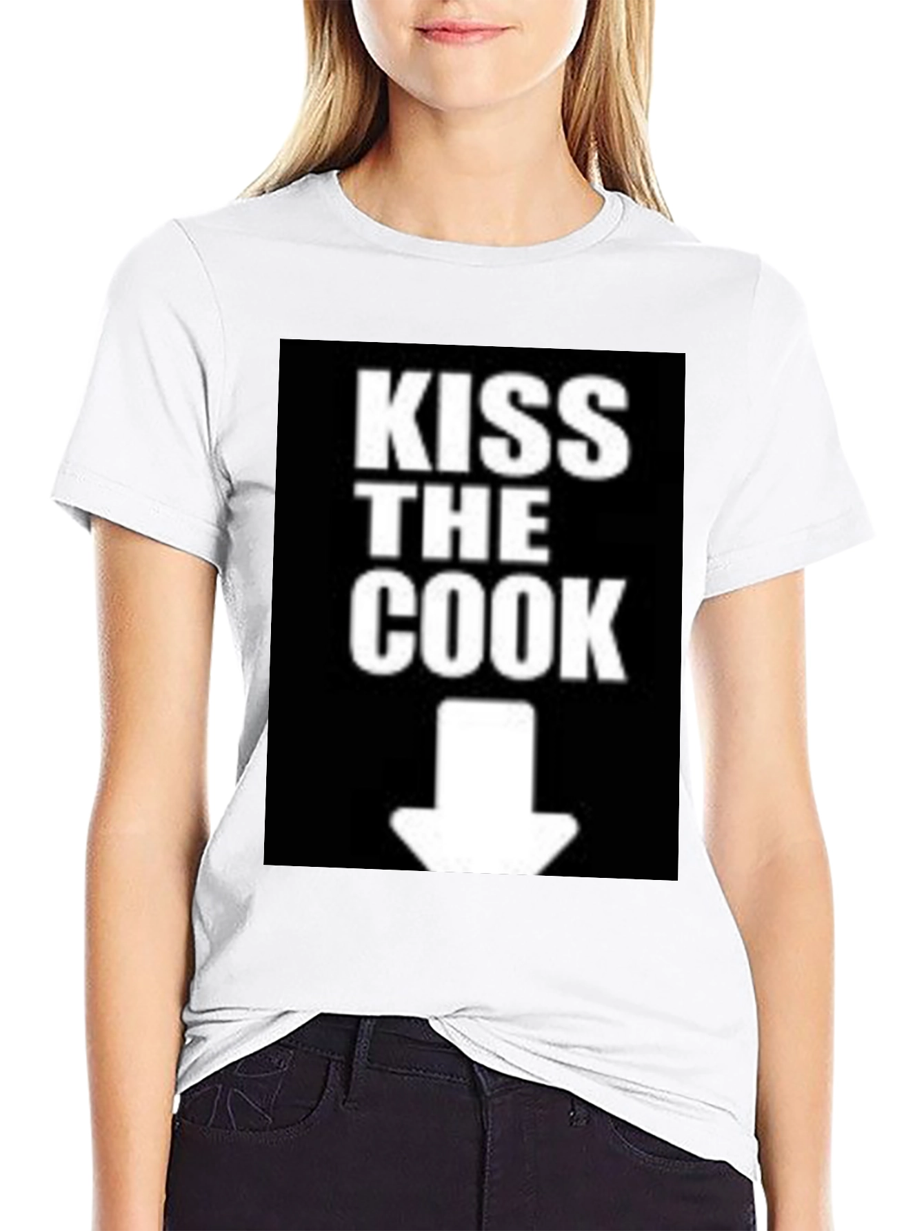 Black Kiss The Cook Novelty Graphic T-Shirt view 9