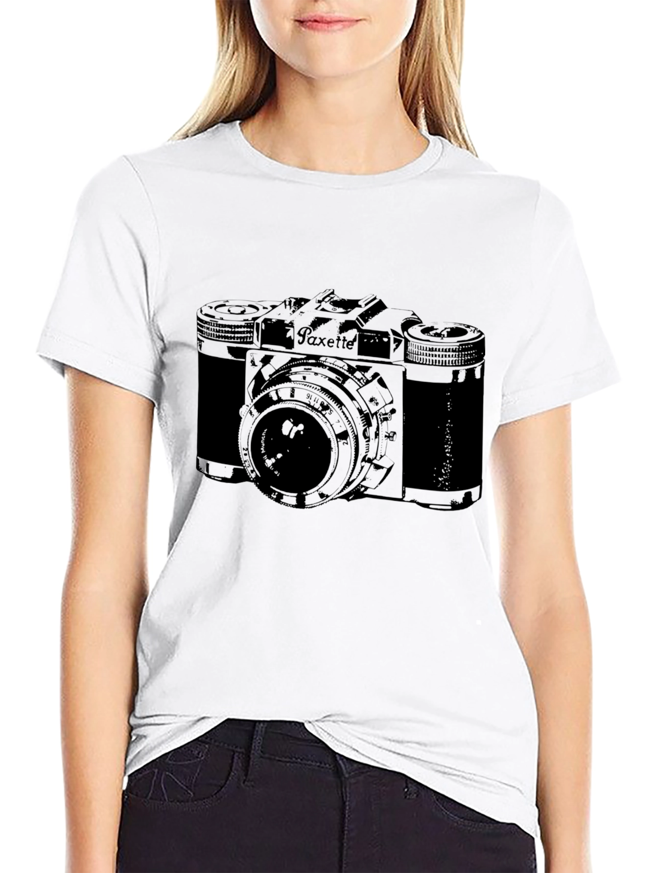 Black Vintage Camera Graphic Tee - Classic Style view 9