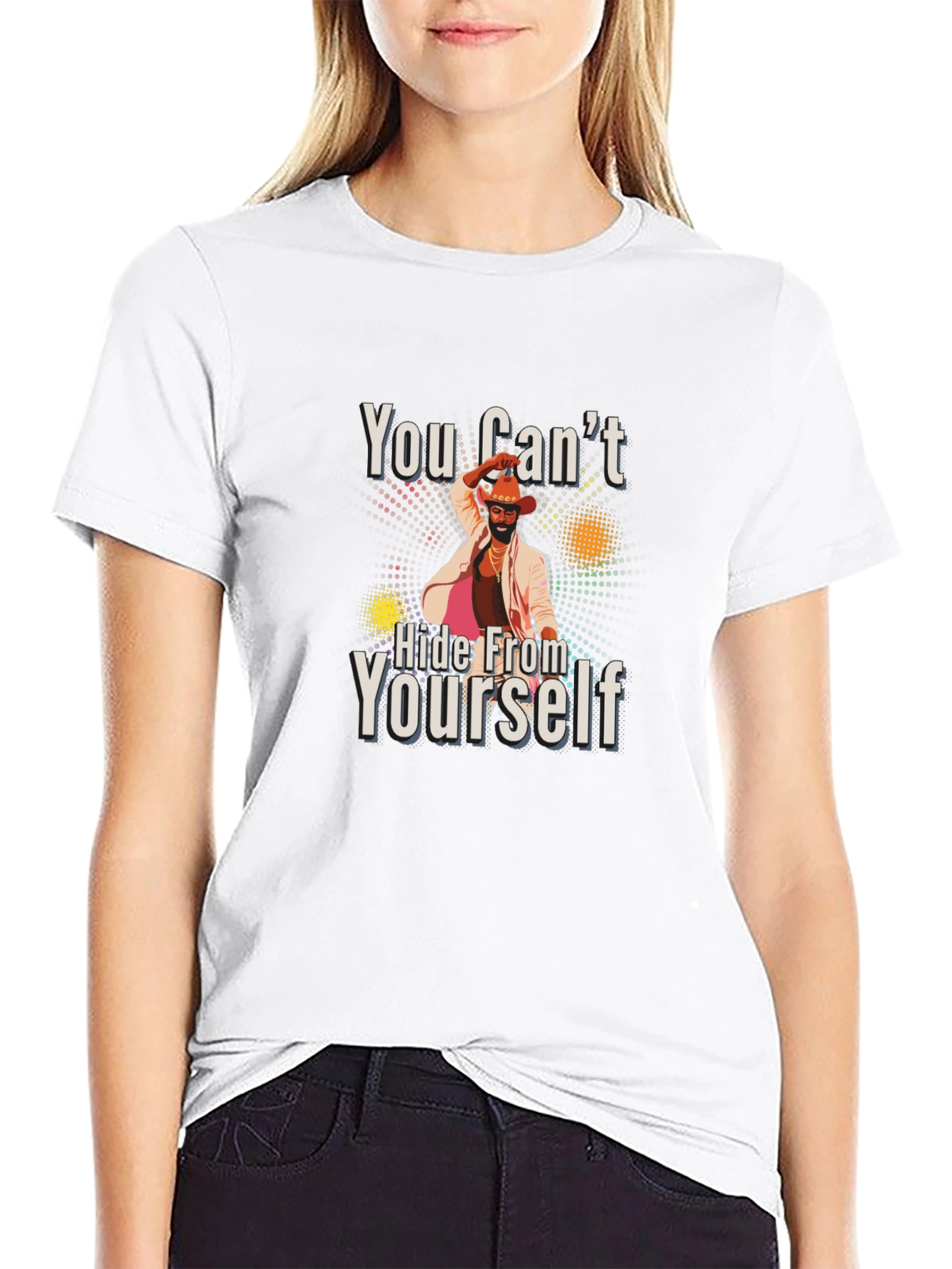 Black You Can't Hide From Yourself Graphic T-Shirt view 9