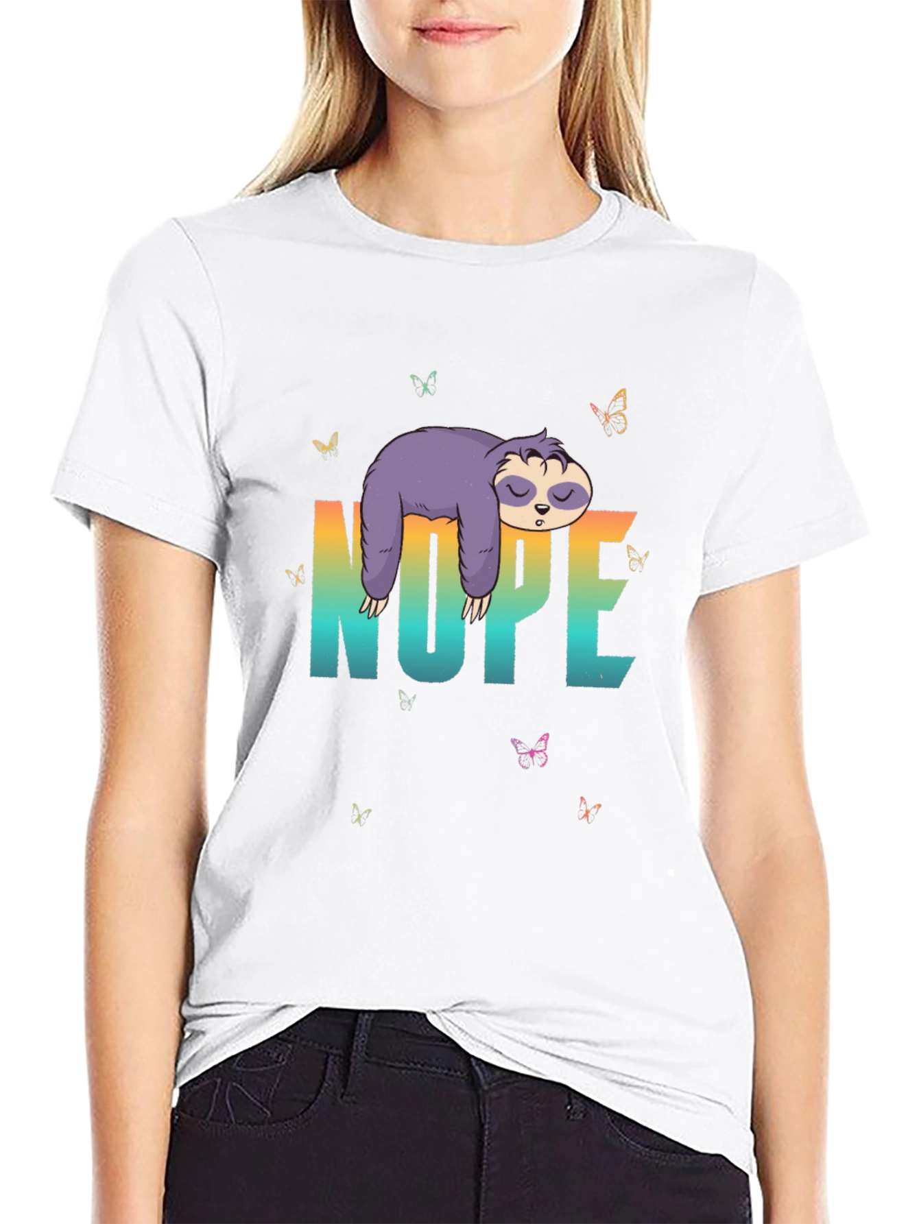Nope Sloth Graphic Tee - 9