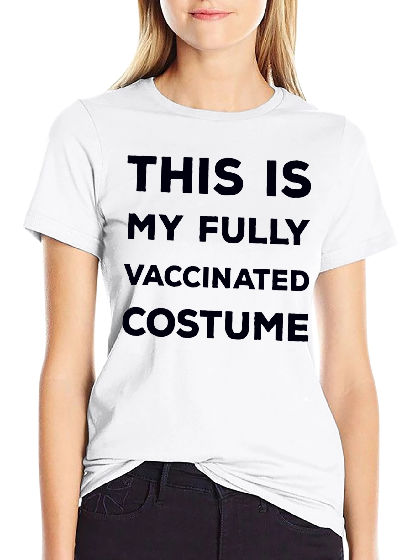 Black Fully Vaccinated Costume T-Shirt - Novelty Slogan Tee view 9