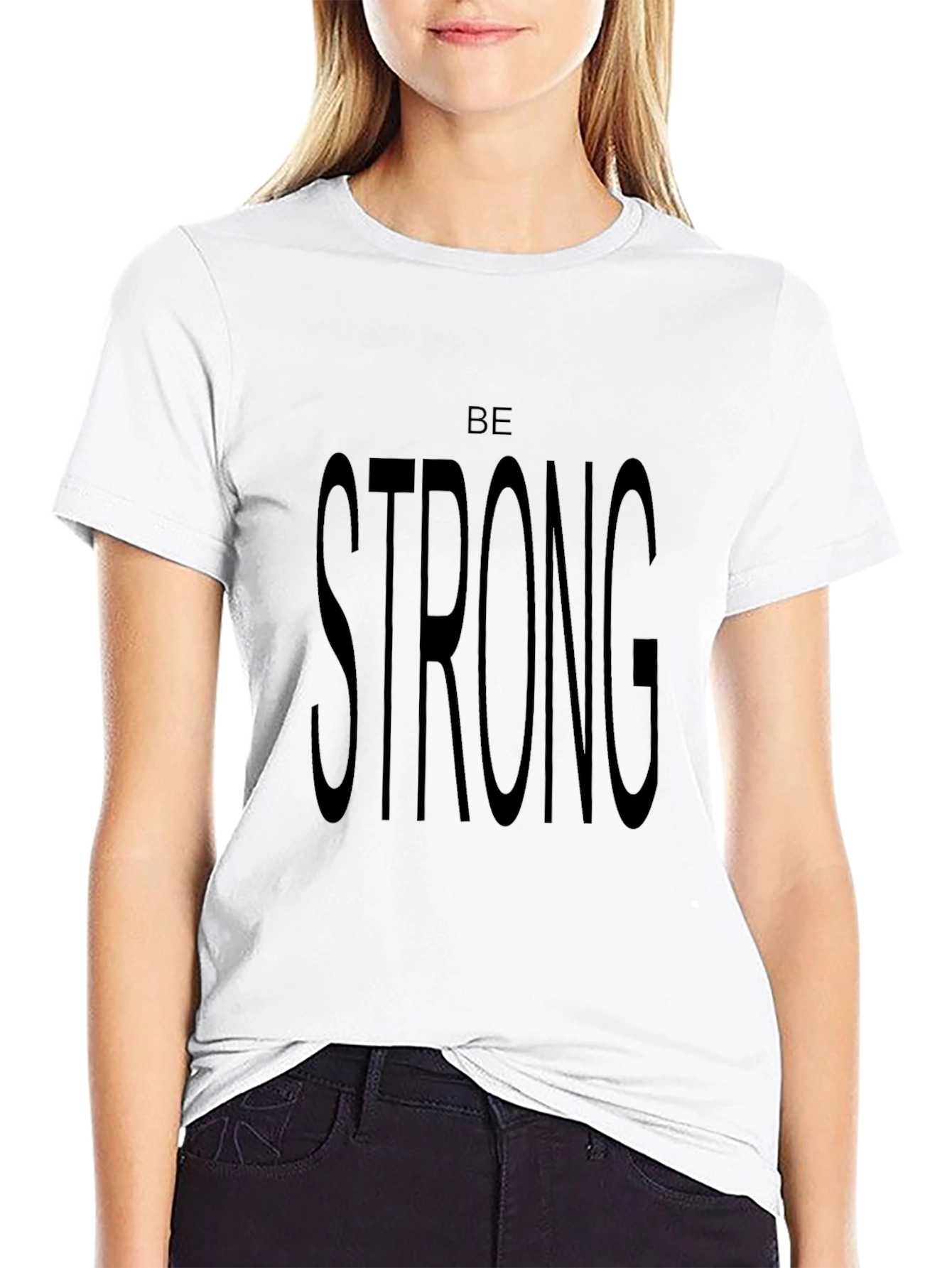 Black Be Strong Graphic Tee - Classic Black T-Shirt view 9