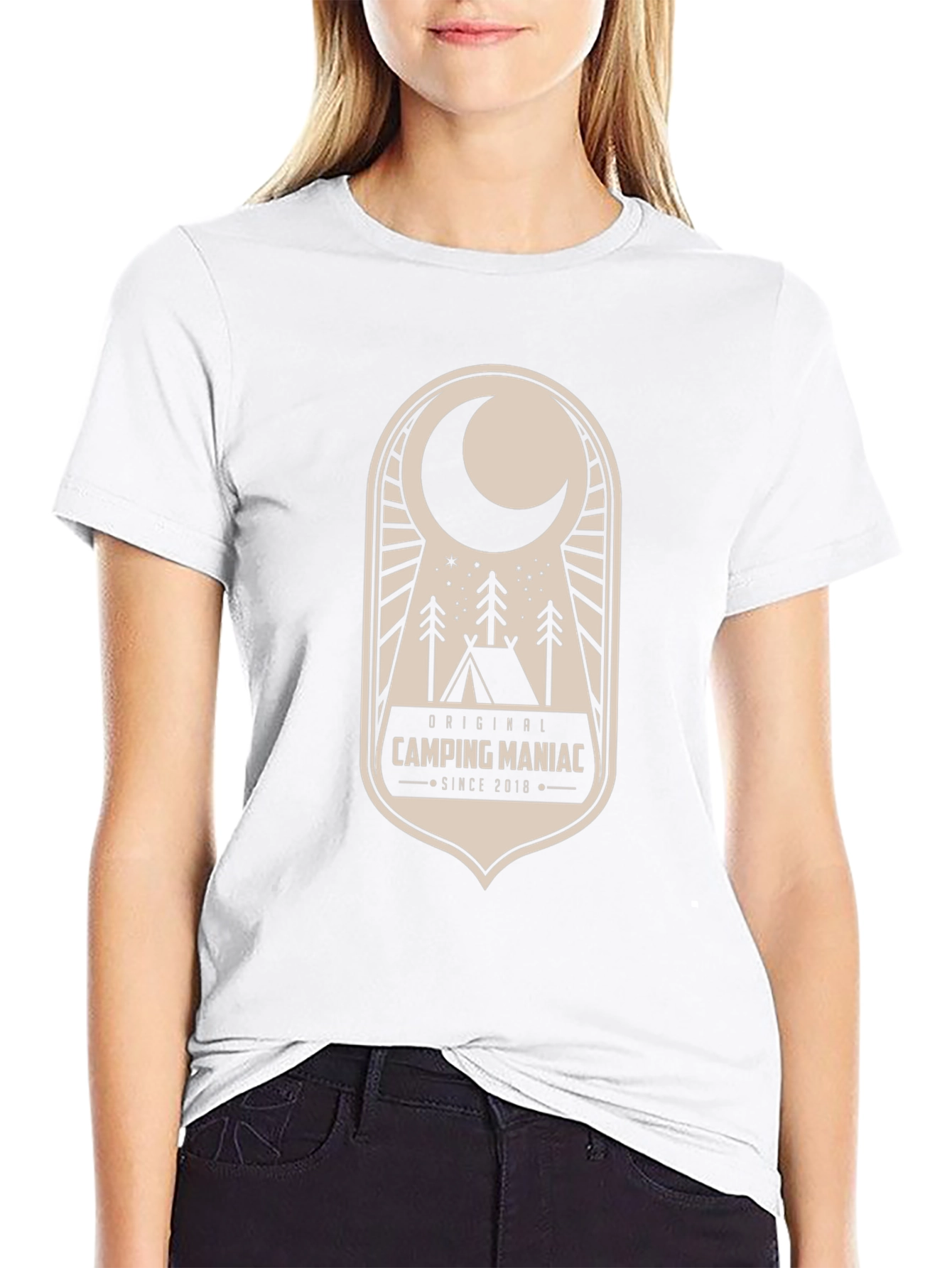 Black Camping Maniac T-Shirt: Outdoor Adventure Apparel view 9