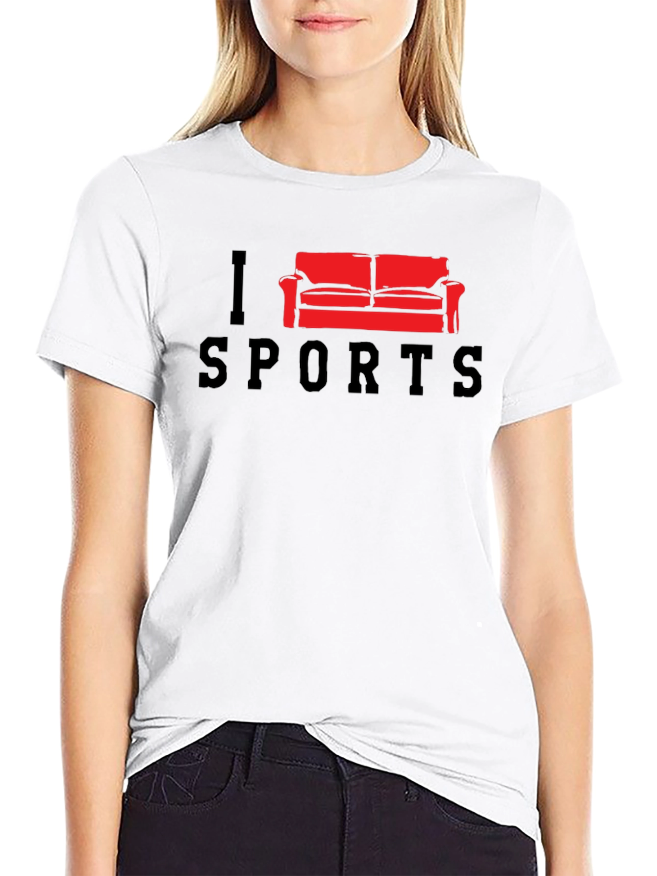 Black I Couch Sports T-Shirt - Funny Lazy Fan Tee view 9