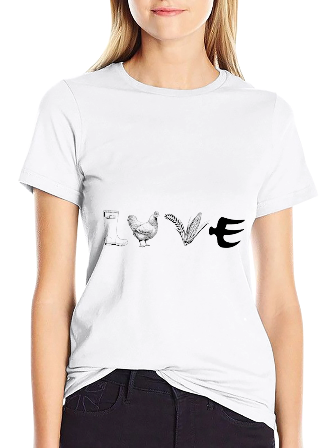 Black Love Agriculture Black Cotton T-Shirt view 9