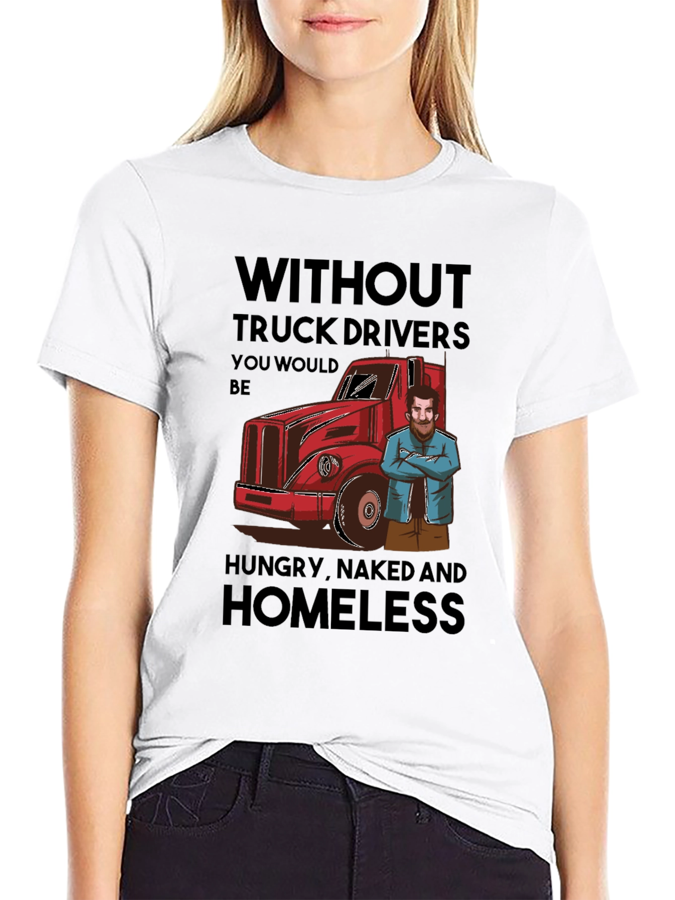 Black Truck Driver Appreciation T-Shirt - Funny Saying view 9